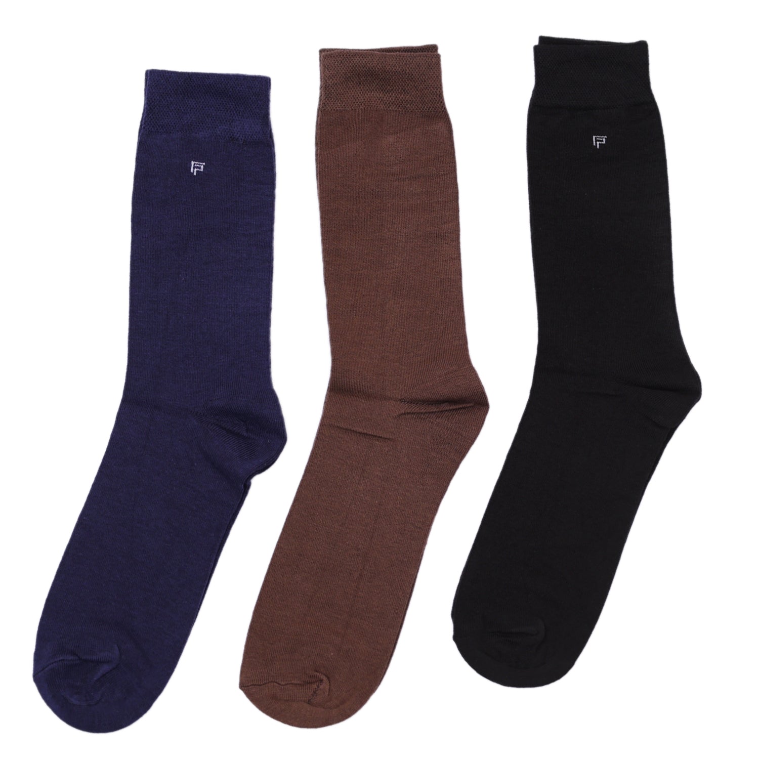 Bamboo Formal Socks For Men | Calf Length | Smell Free & Breathable | Cushioned Base & Anti Bacterial | Softer Than Cotton Socks | Black, Navy Blue & Brown | Pack of 3