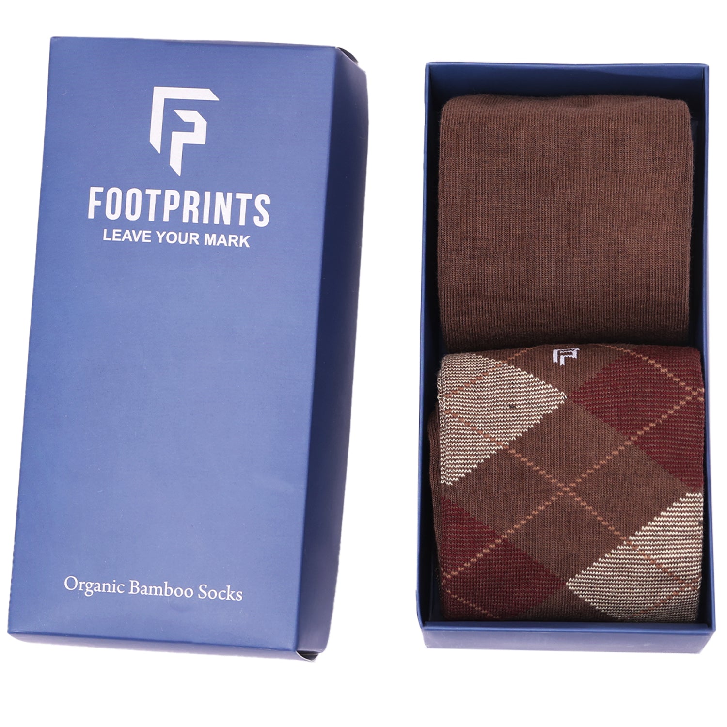Bamboo Men Formal and Designer Socks | Office Formal Socks | Extra Stretchy Socks | Smell Free & Breathable | Cushioned Base & Anti Bacterial | Brown | Pack of 2