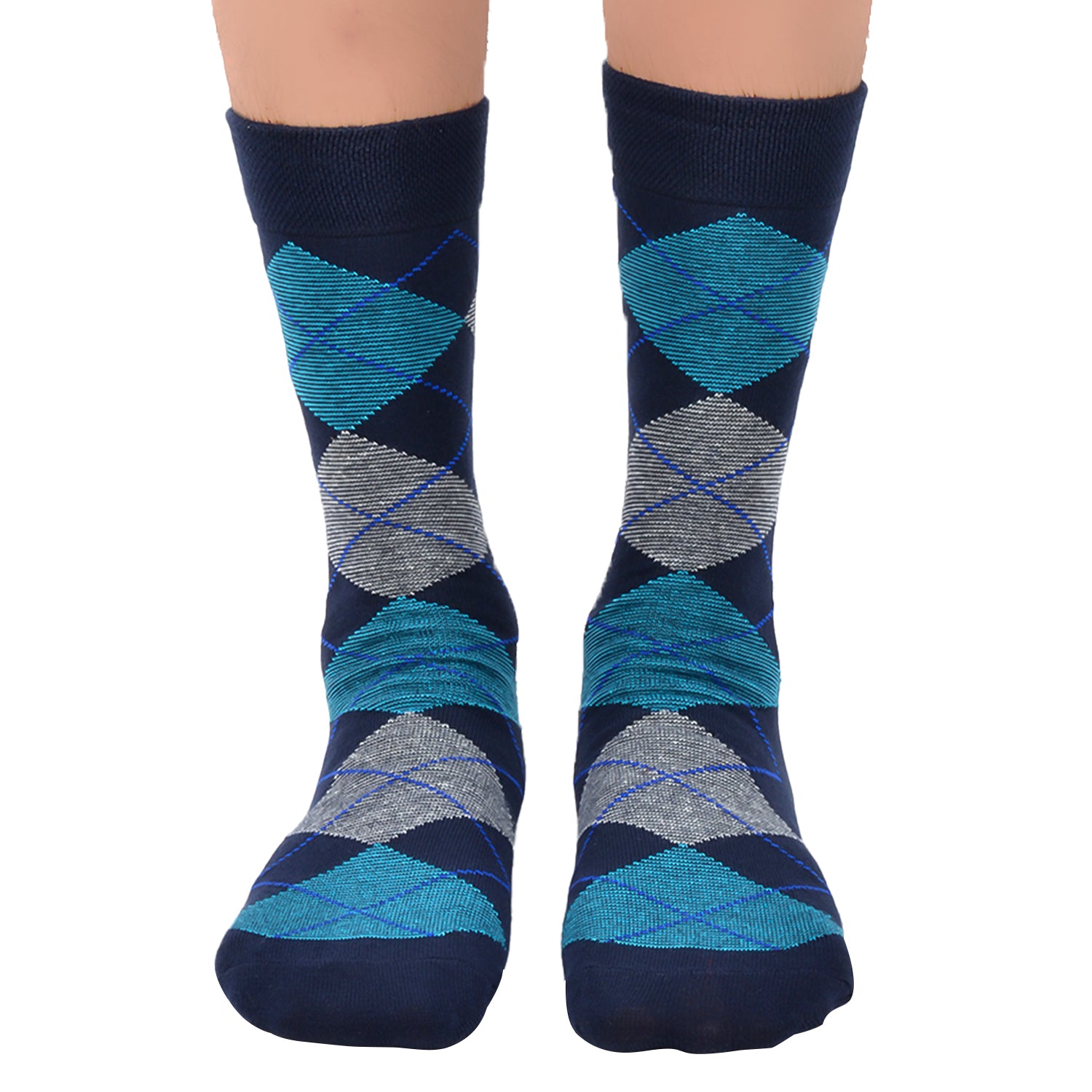 Bamboo Formal Designer Socks For Men | Men's Classic Argyle Socks | Calf Length | Office Formal Socks | Extra Stretchy Socks | Smell Free & Breathable | Cushioned Base & Anti Bacterial | Pack of 1