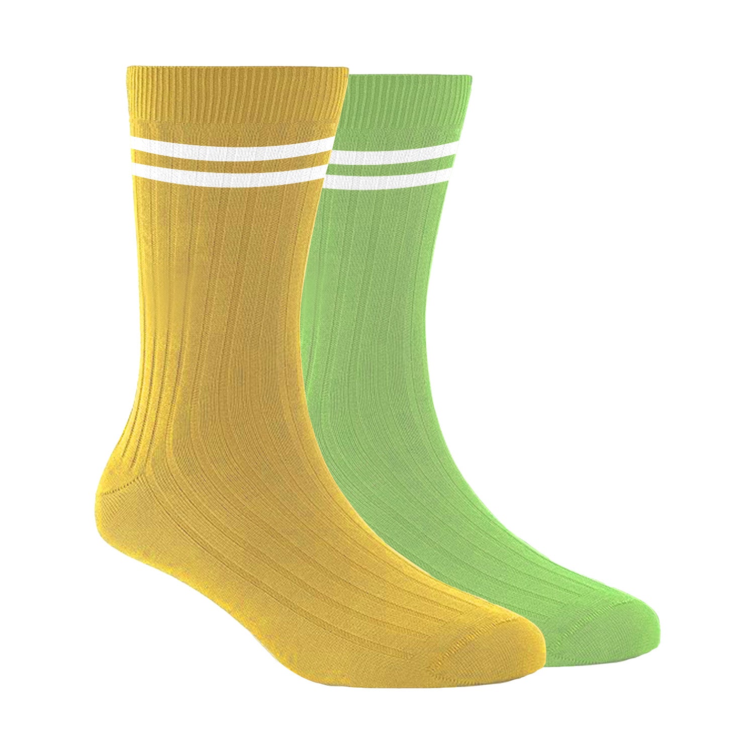 Bamboo Sports Socks for Women | Calf Length | Anti Odour & Breathable| Anti-Bacterial | Softer than Cotton Socks | Yellow & Green | Pack Of 2