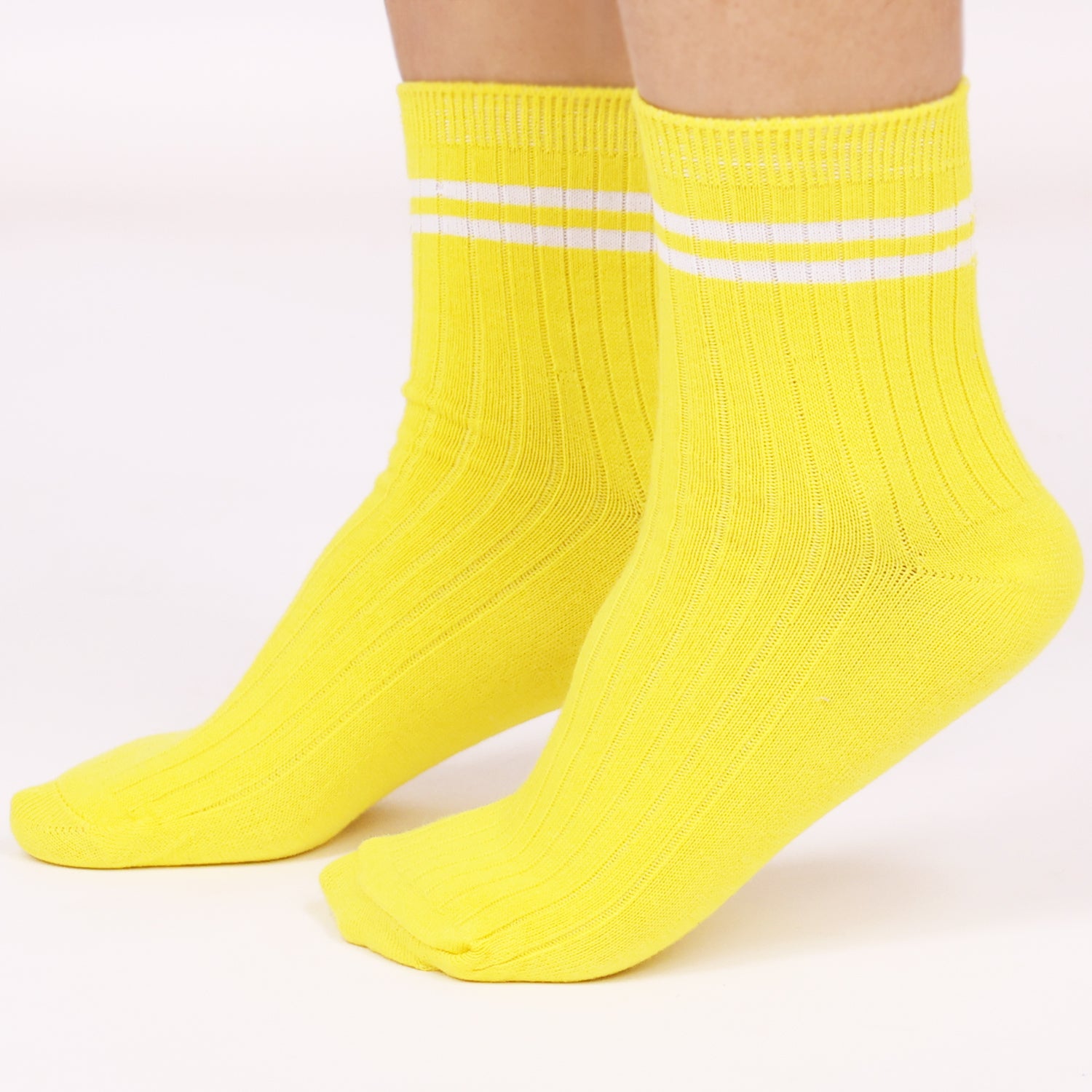 Bamboo Sports Socks for Women | Calf Length | Anti Odour & Breathable | Anti-Bacterial | Softer than Cotton Socks | Yellow, Green & Dark Pink | Pack Of 3
