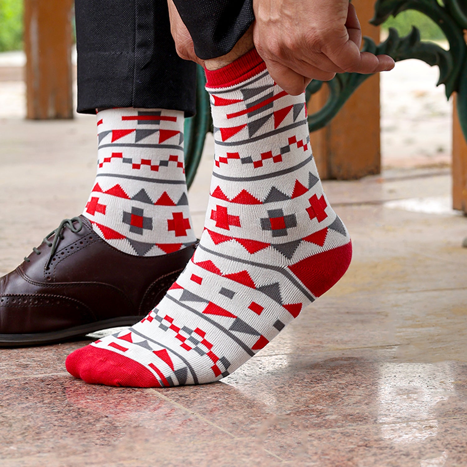 Bamboo Formal Designer Socks For Men | Calf Length | Office Formal Socks | Extra Stretchy Socks | Smell Free & Breathable | Cushioned Base & Anti Bacterial | Pack of 3