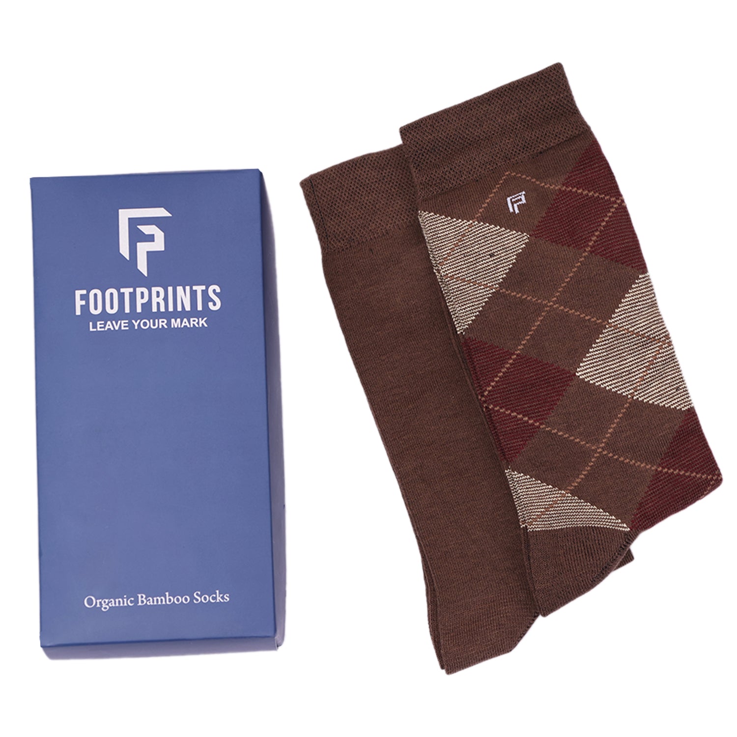 Bamboo Men Formal and Designer Socks | Office Formal Socks | Extra Stretchy Socks | Smell Free & Breathable | Cushioned Base & Anti Bacterial | Brown | Pack of 2
