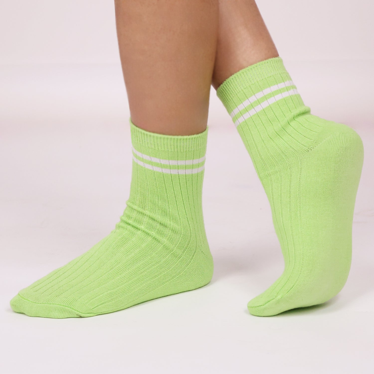 Bamboo Sports Socks for Women | Calf Length | Anti Odour & Breathable | Anti-Bacterial | Softer than Cotton Socks | Yellow, Green & Dark Pink | Pack Of 3