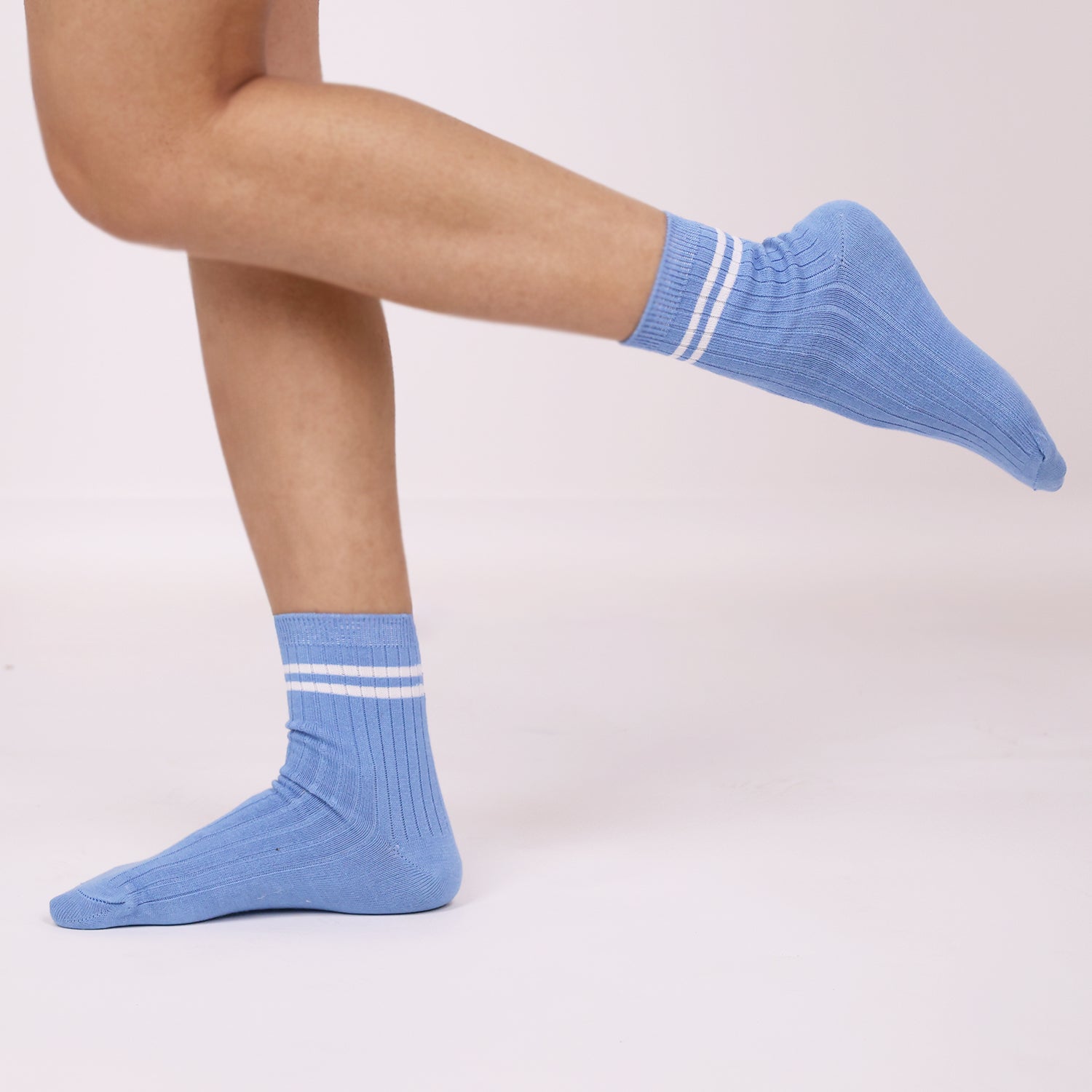 Bamboo Sports Socks for Women |Calf Length | Anti Odour & Breathable| Anti-Bacterial | Softer than Cotton Socks | Sky Blue & Grey | Pack Of 2