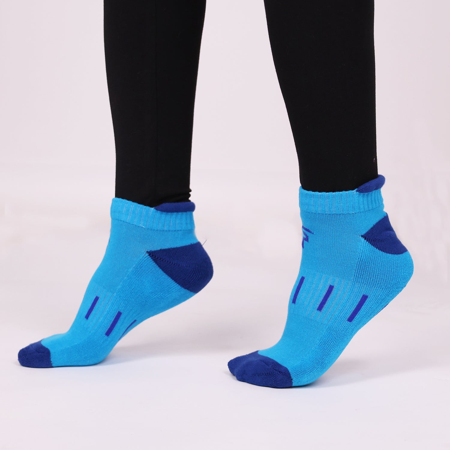 Bamboo Sports Socks for Women | Ankle Terry | Anti Odour & Breathable | Cushioned Base & Anti-Bacterial | Softer than Cotton Socks | Pack Of 2 | Blue & White