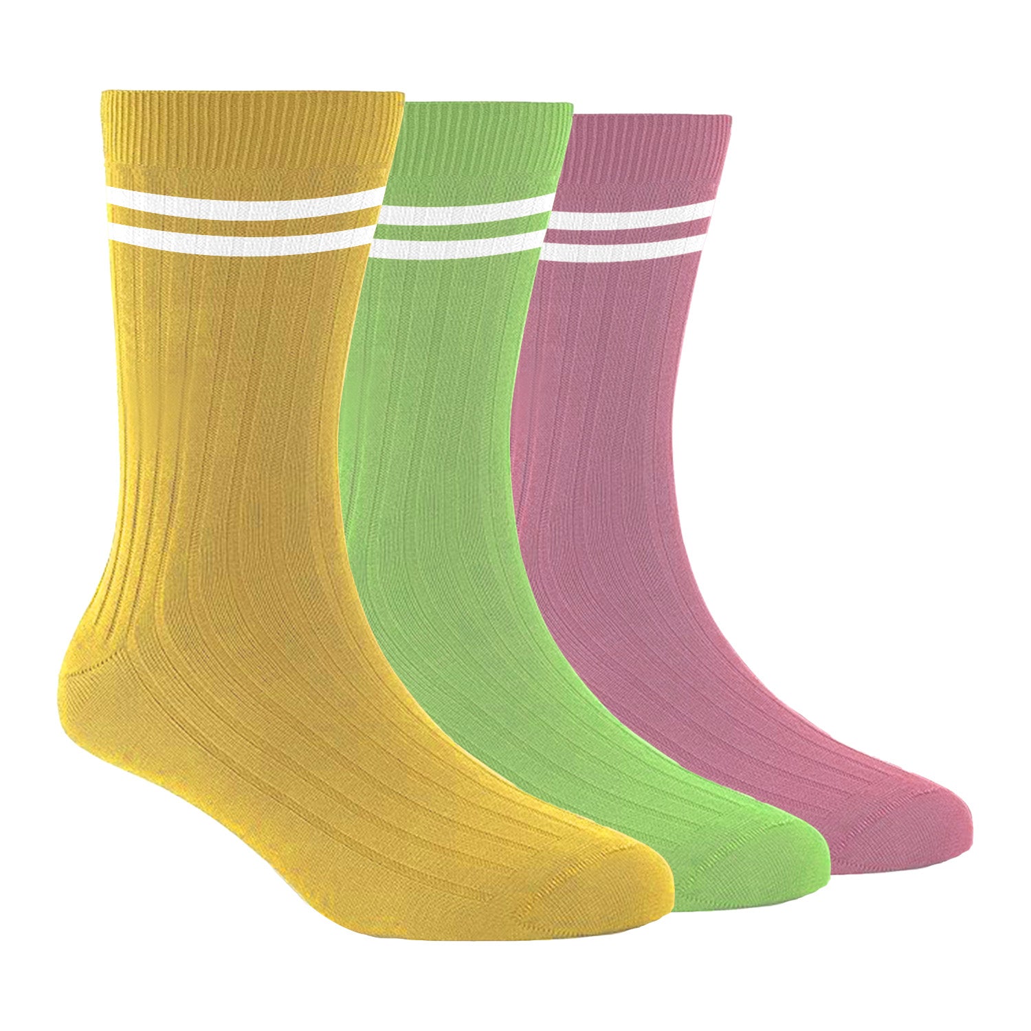 Bamboo Sports Socks for Women | Calf Length | Anti Odour & Breathable | Anti-Bacterial | Softer than Cotton Socks | Yellow, Green & Dark Pink | Pack Of 3