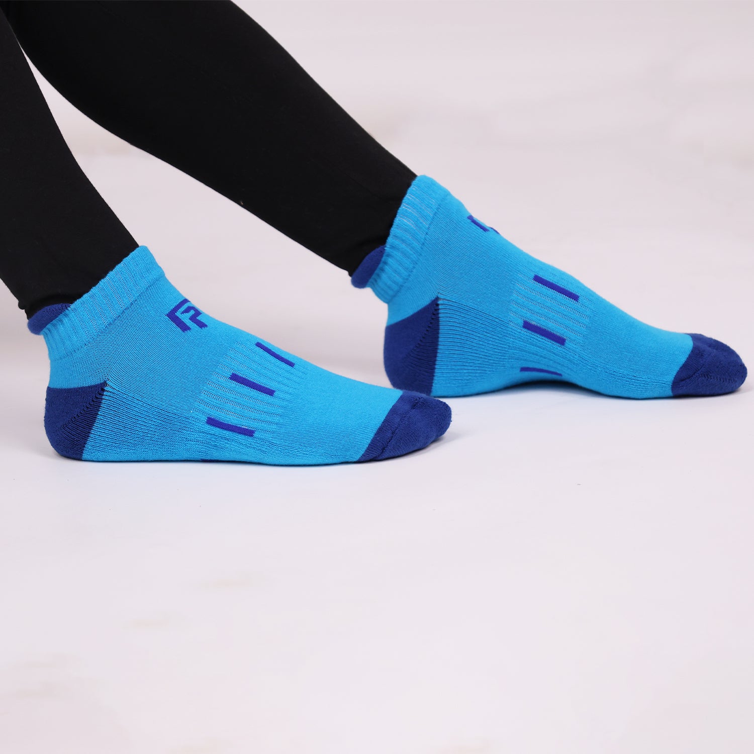 Bamboo Sports Socks for Women | Ankle Terry | Anti Odour & Breathable | Cushioned Base & Anti-Bacterial | Softer than Cotton Socks | Pack Of 2 | Blue & White