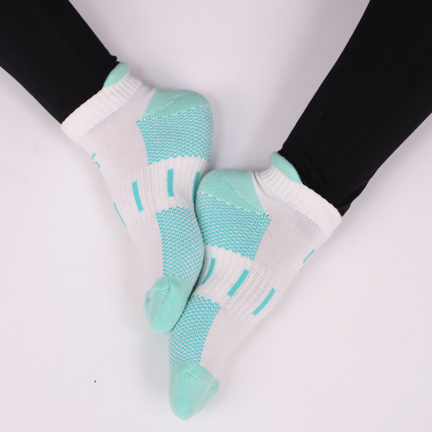 Bamboo Sports Socks for Women | Ankle Terry | Anti Odour & Breathable | Cushioned Base & Anti-Bacterial | Softer than Cotton Socks | Pack Of 2 | Blue & White