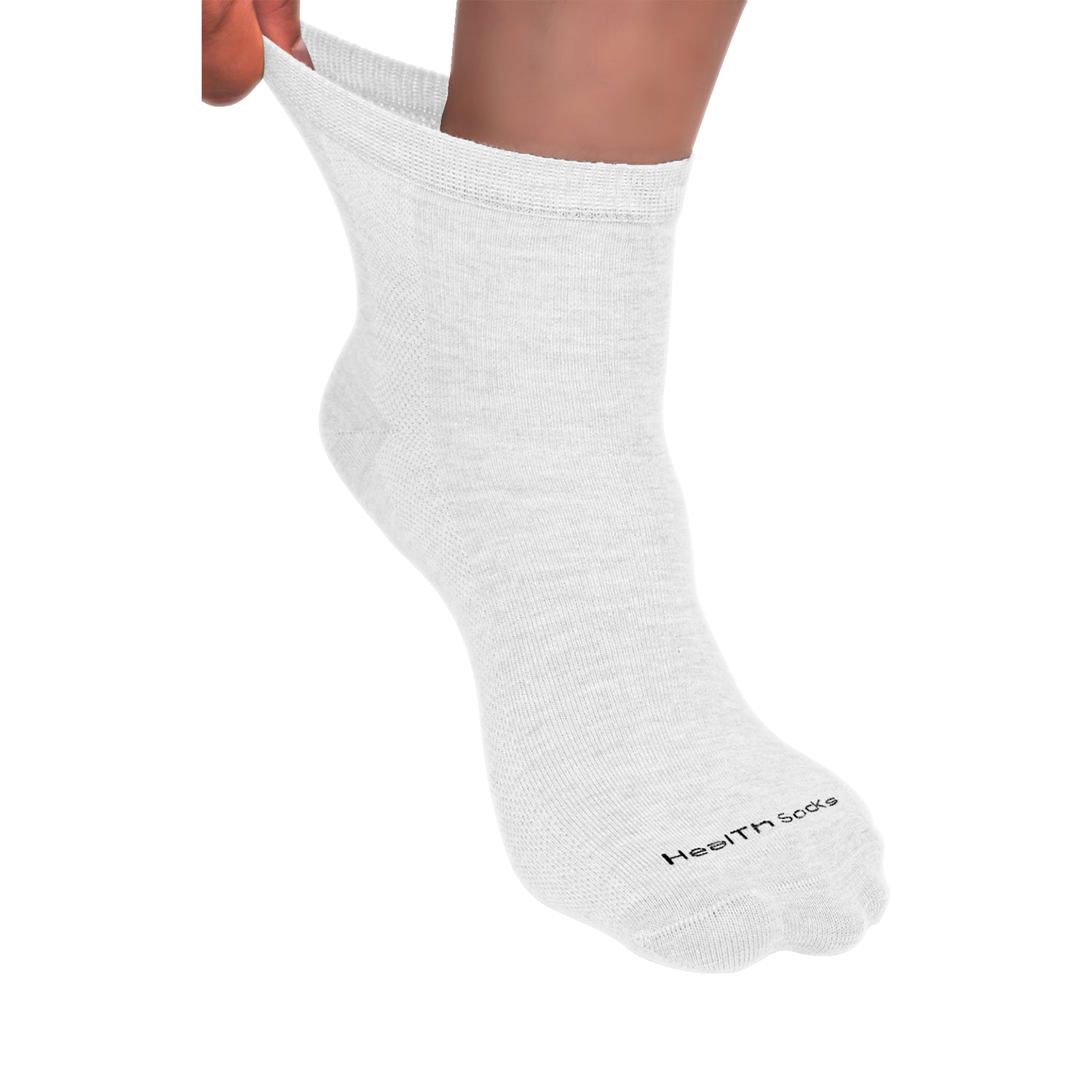 Organic Cotton Ankle Length Bamboo Diabetic Socks | 2 White & 1 Grey | Pack Of 3