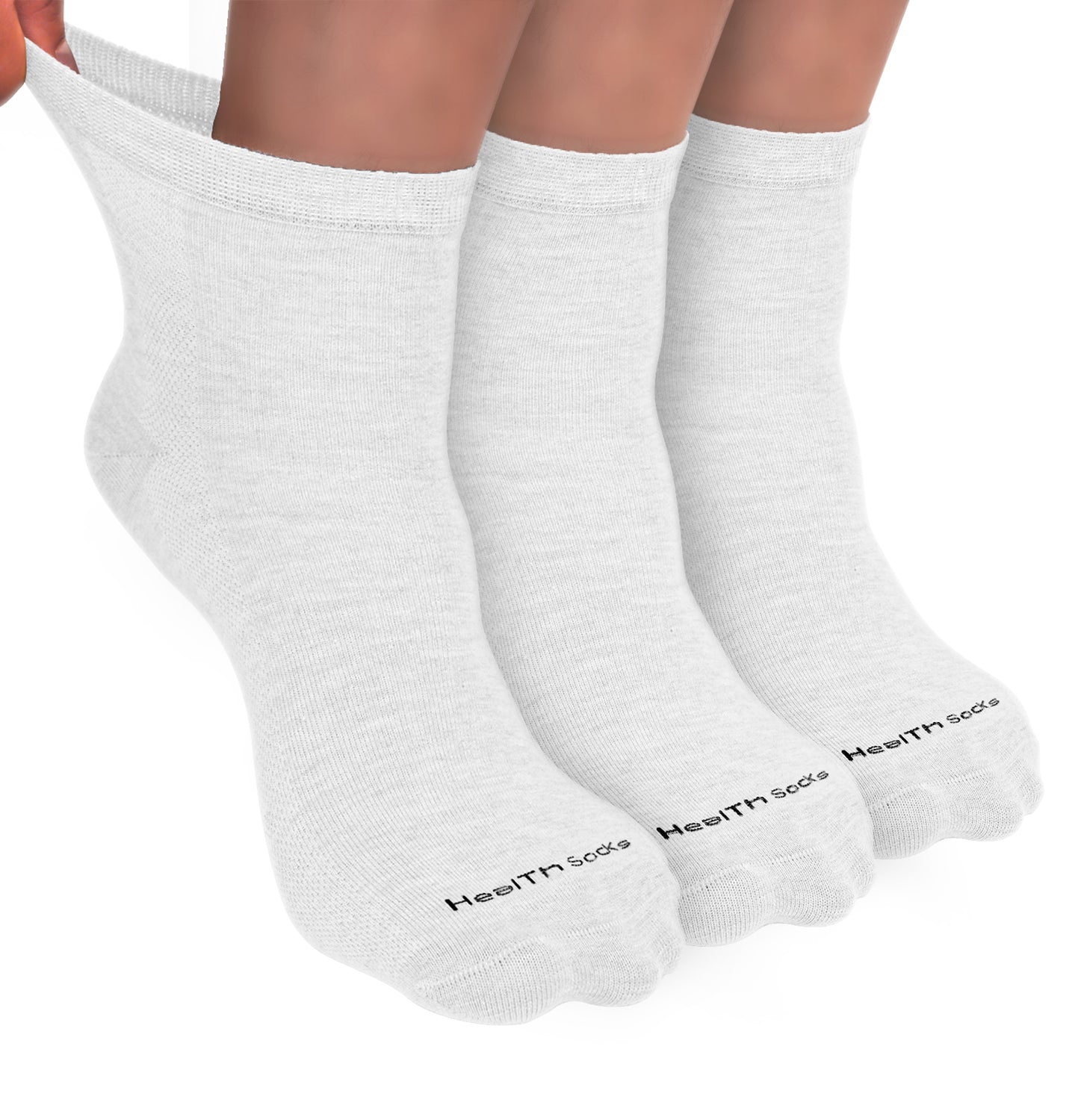 Organic Cotton Bamboo Diabetic Socks | Ankle Length | Moisture-Wicking | Seamless | Non-binding | Cushioned For Superior Comfort | Circulation Support For Men & Women | Pack of 3