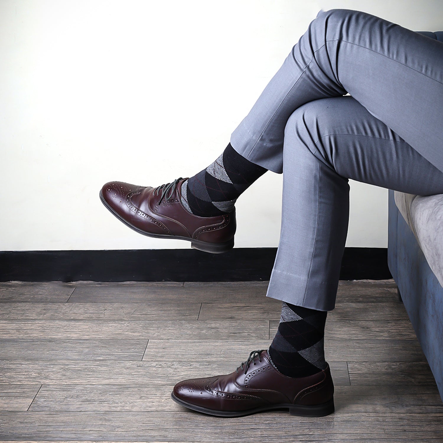 Bamboo Men Formal and Designer Socks | Office Formal Socks | Extra Stretchy Socks | Smell Free & Breathable | Cushioned Base & Anti Bacterial | Black | Pack of 2