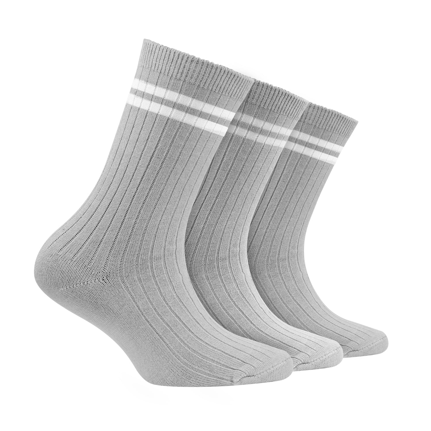 Bamboo Anti-Odour Ribbed Socks for Kids | Anti-Bacterial | Smell Free & Breathable | Hypoallergenic | Moisture-Wicking | Pack of 3