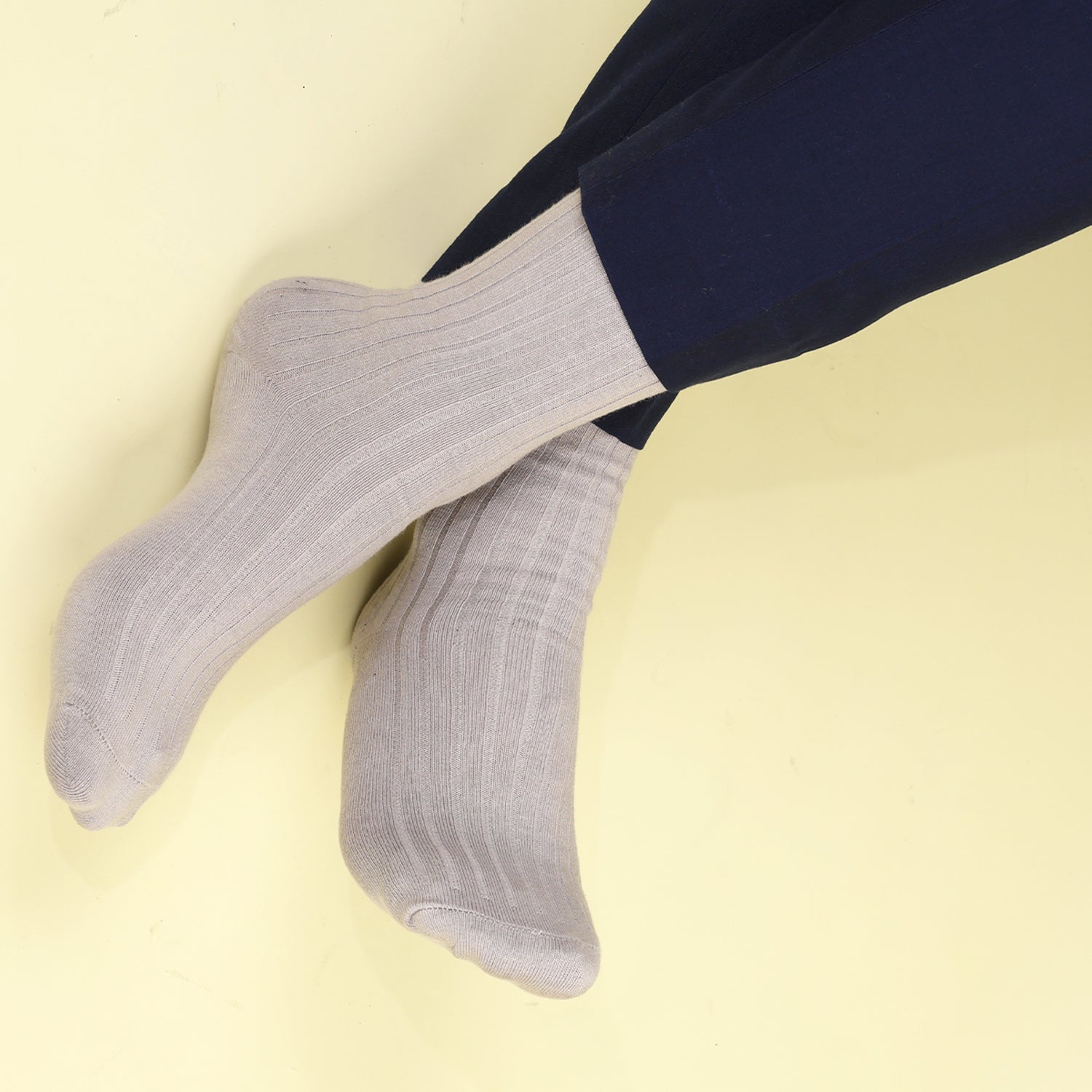 Bamboo Formal Ribbed Socks For Men | Calf Length | Smell Free & Breathable | Cushioned Base & Anti Bacterial | Softer Than Cotton Socks | Black, Grey, White, Navy Blue, Khaki | Pack of 5