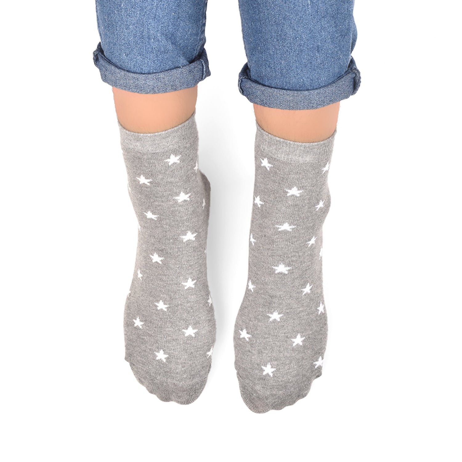 Bamboo Socks for Women | Extra Stretchy Socks | Smell Free & Breathable | Cushioned Base & Anti-Bacterial | Ideal for Jogging, Yoga, Office and Home | Star | Pack of 3