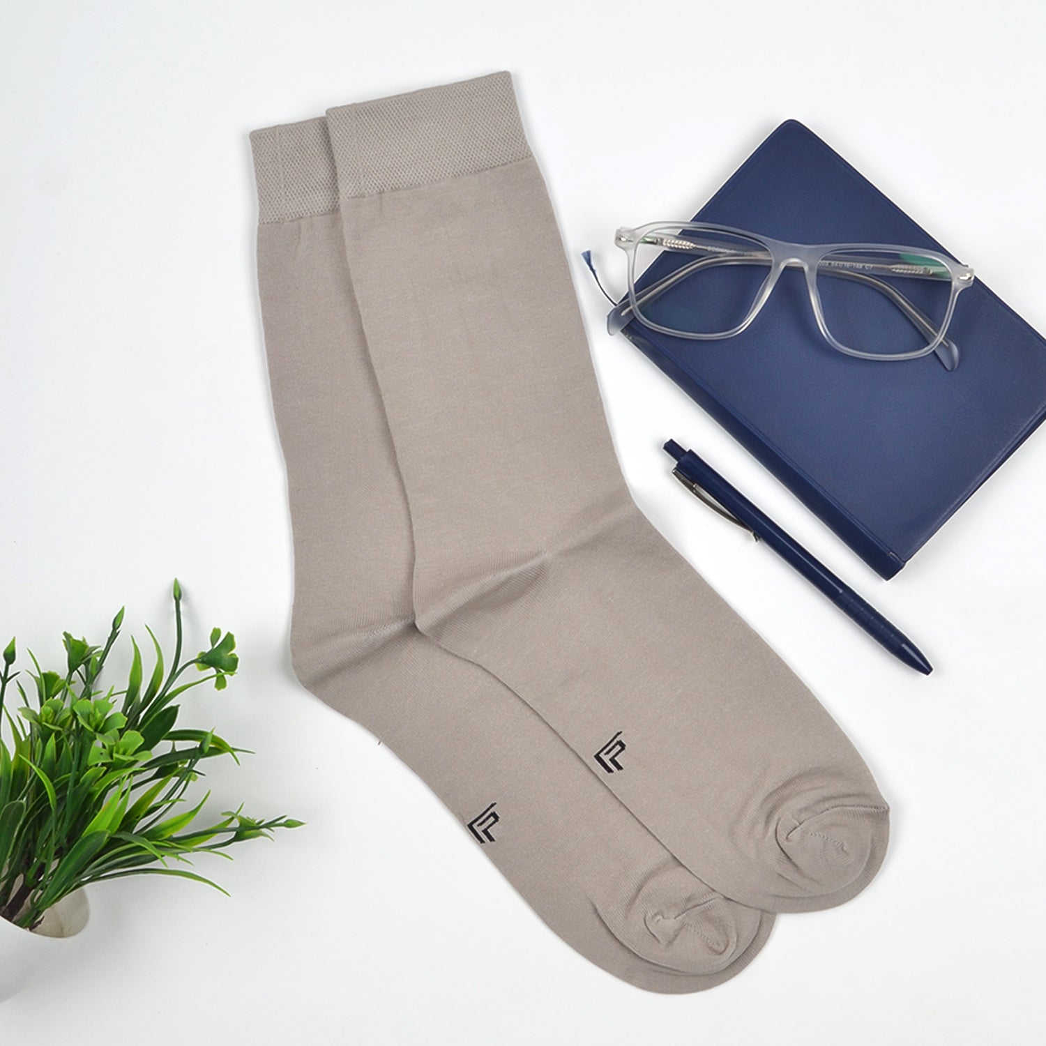 Organic Cotton Formal & Ankle Casual Socks - Pack of 3 ( Grey & Beiage )- Extra soft and Breathable