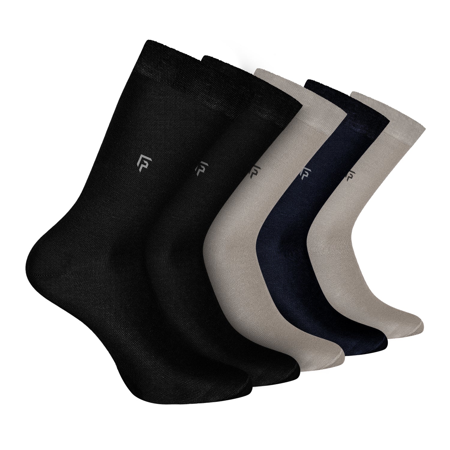 Bamboo Formal Socks For Men | Calf Length | Smell Free & Breathable | Cushioned Base & Anti Bacterial | Softer Than Cotton Socks | Multicoloured | Pack of 5