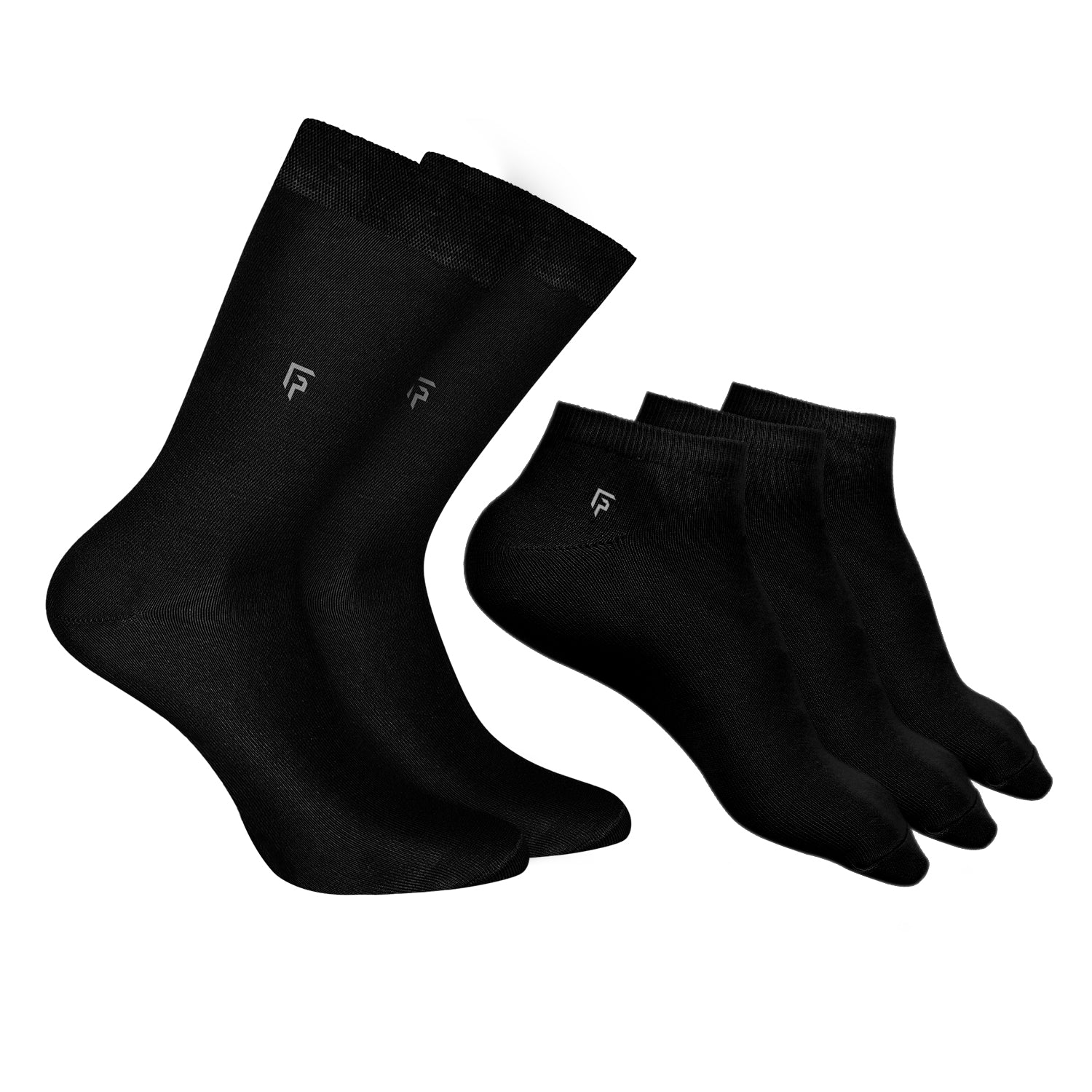 FOOTPRINTS Men Pack Of 5 Anti-Odour Anti-Bacterial Ankle Length Socks