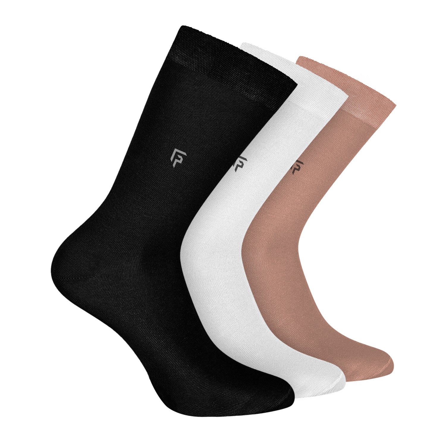Bamboo Formal Socks For Men | Calf Length | Smell Free & Breathable | Cushioned Base & Anti Bacterial | Softer Than Cotton Socks | Black, White, Beige | Pack of 3