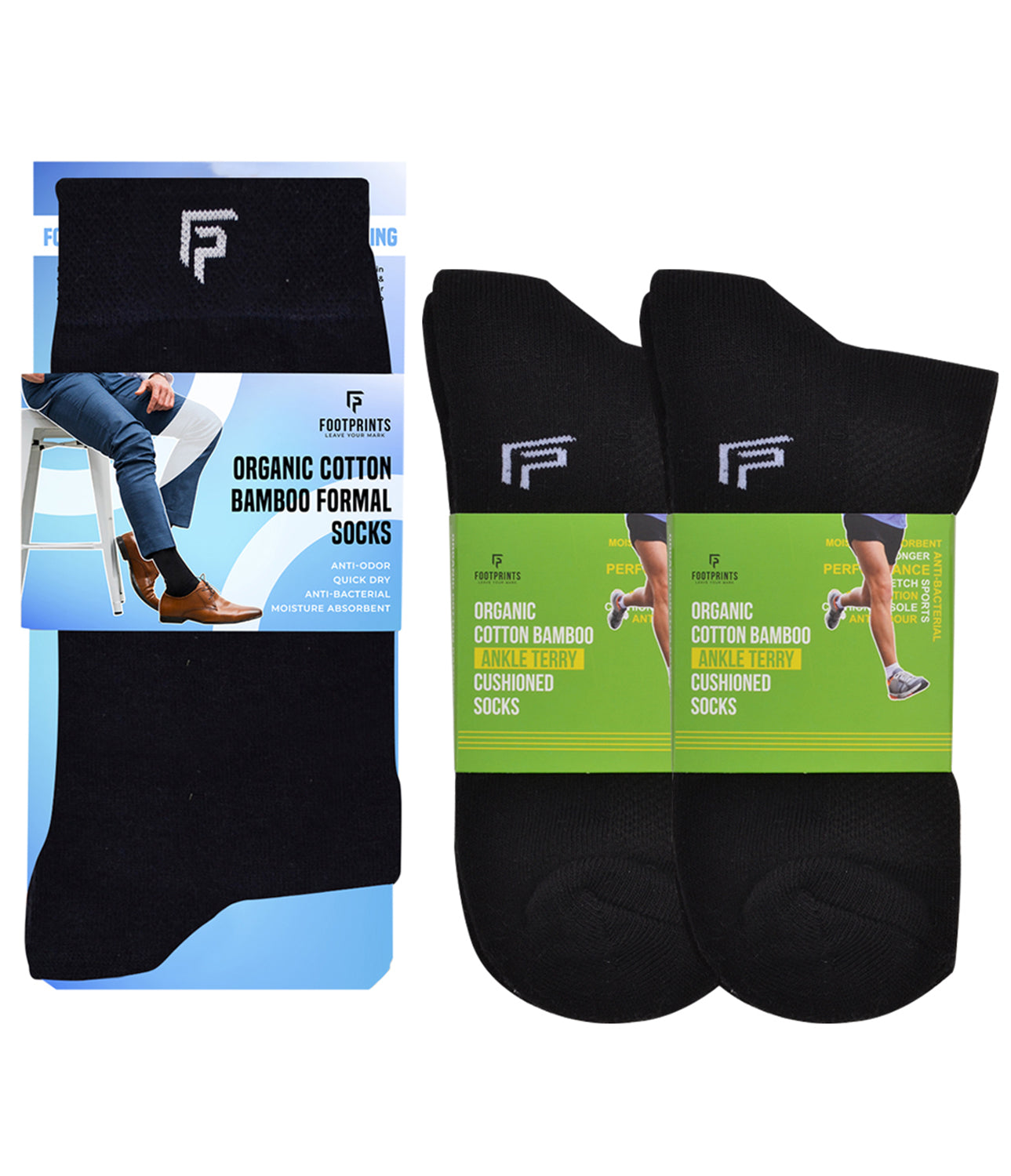 Organic Cotton Formal & Ankle Terry Socks - Pack 3 (Black )- Extra soft and Breathable