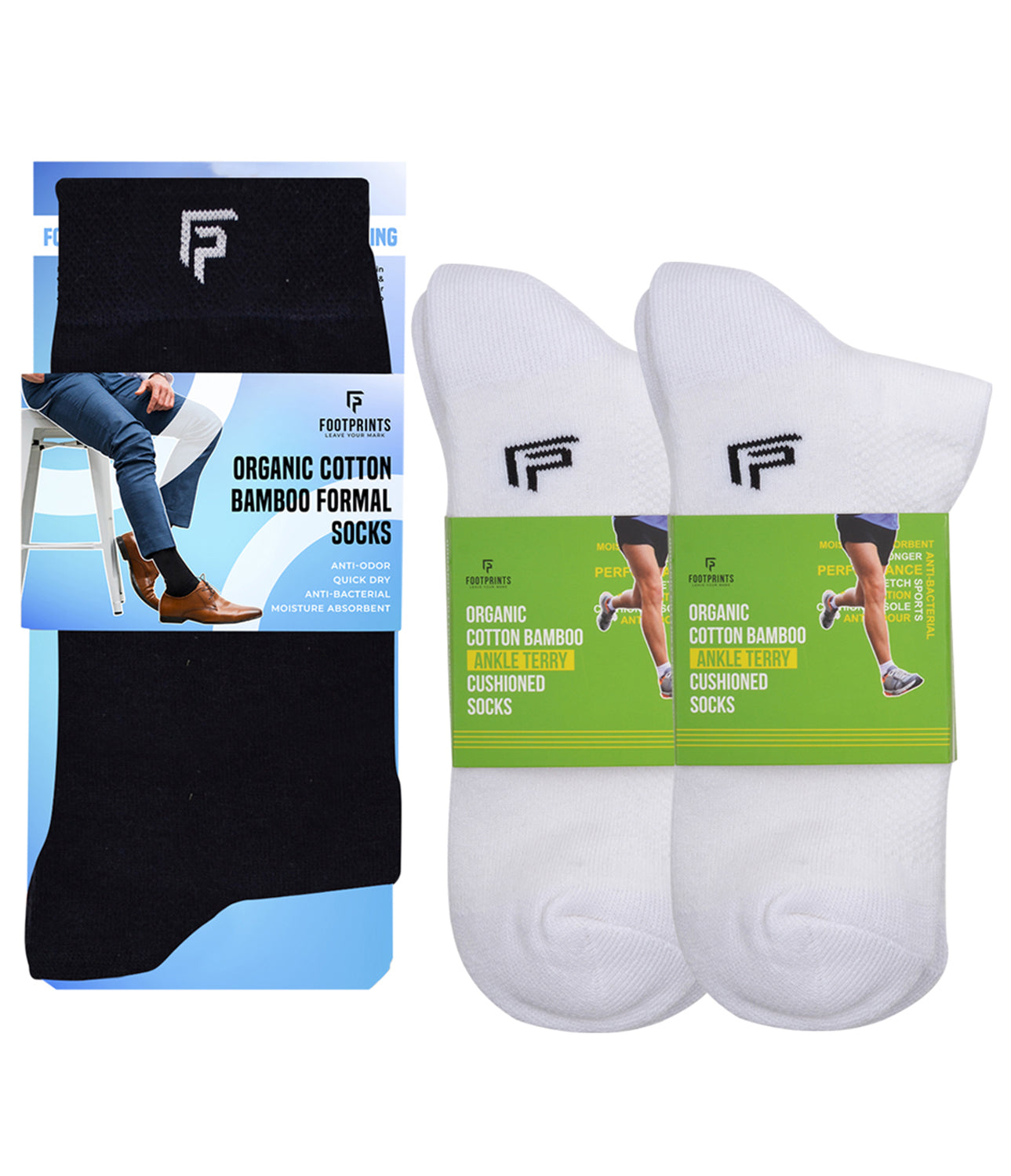 Organic Cotton Formal & Ankle Terry Socks - Pack of 3 (Black & White )- Extra soft and Breathable