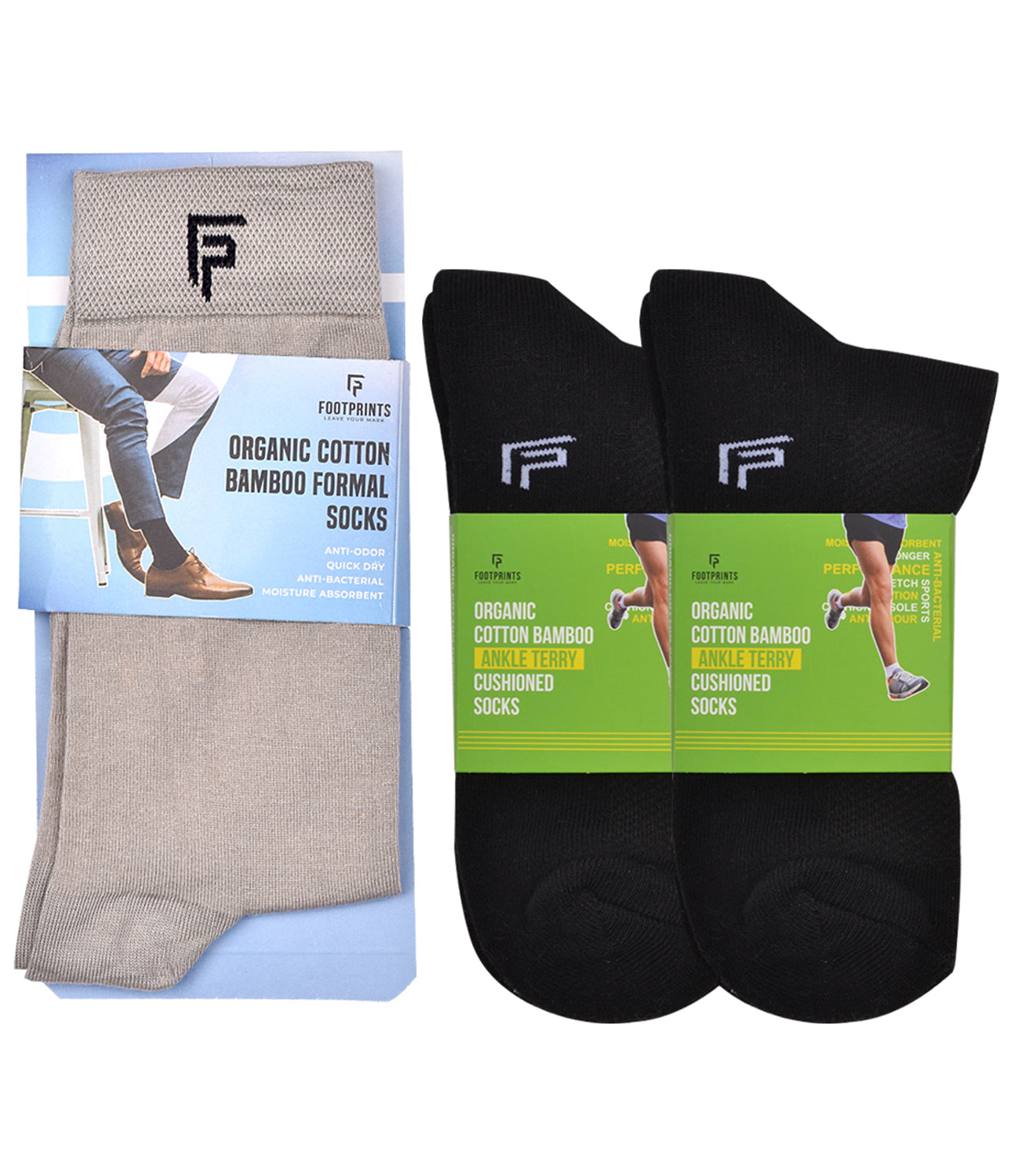 Organic Cotton Formal & Ankle Terry Socks - Pack 3 (Grey & Black )- Extra soft and Breathable
