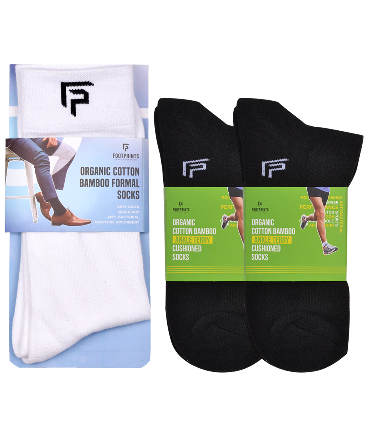 Organic Cotton Formal & Ankle Terry Socks - Pack of 3 (Black & White )- Extra soft and Breathable