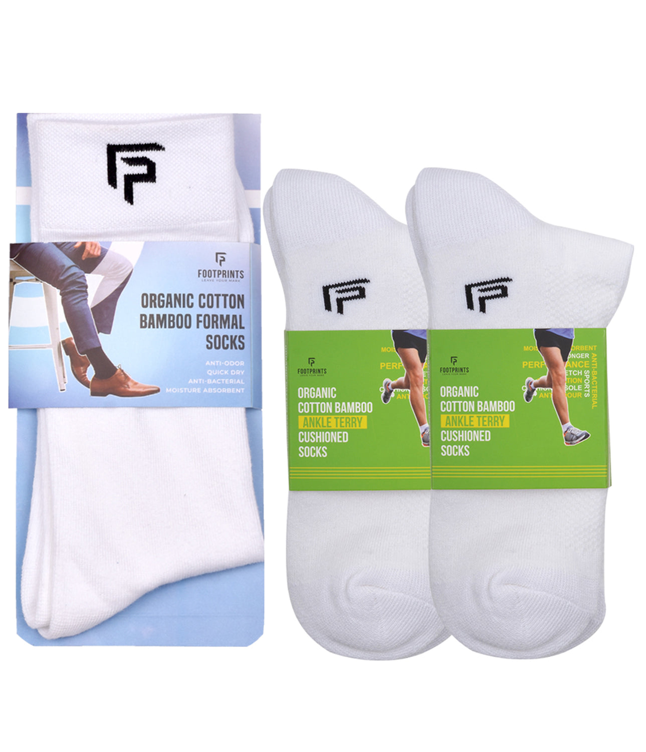 Organic Cotton Formal & Ankle Terry Socks - Pack 3 (White )- Extra soft and Breathable