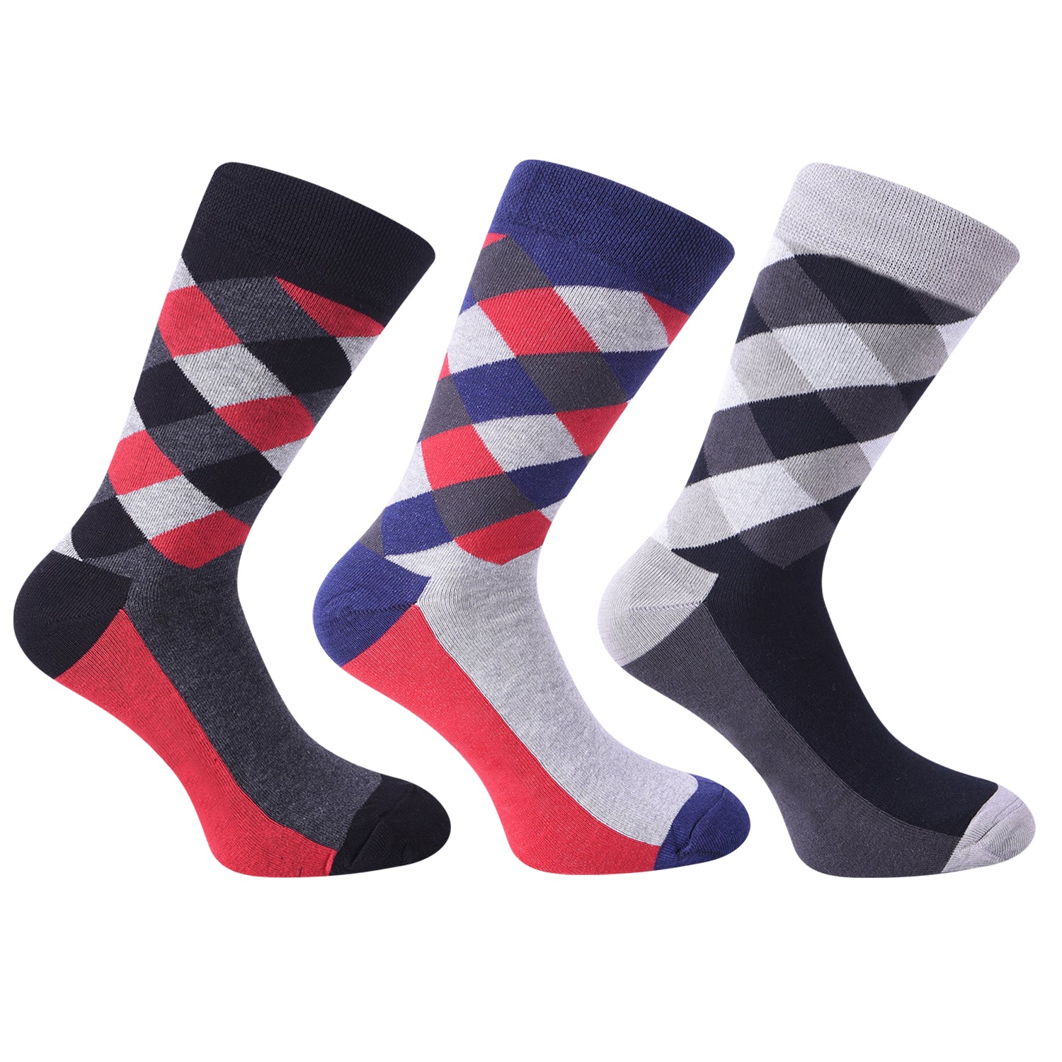 Bamboo Formal Designer Socks For Men | Calf Length | Office Formal Socks | Extra Stretchy Socks | Smell Free & Breathable | Cushioned Base & Anti Bacterial | Pack of 3