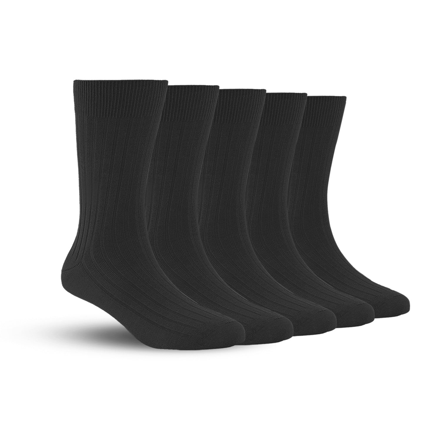 Bamboo Formal Ribbed Socks For Men | Calf Length | Smell Free & Breathable | Cushioned Base & Anti Bacterial | Softer Than Cotton Socks | Pack Of 5