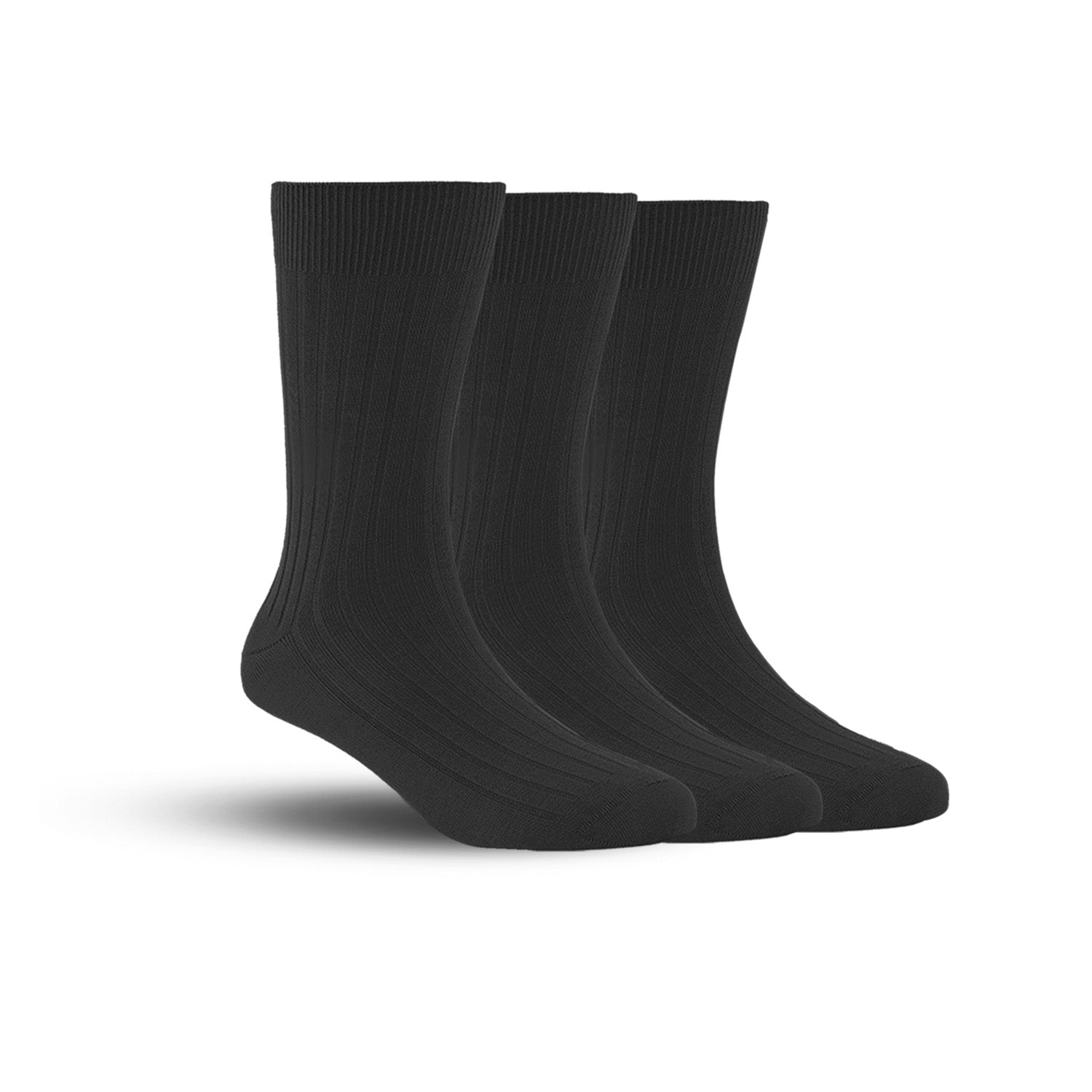 Bamboo Formal Ribbed Socks For Men | Calf Length | Smell Free & Breathable | Cushioned Base & Anti Bacterial | Softer Than Cotton Socks | Pack Of 3