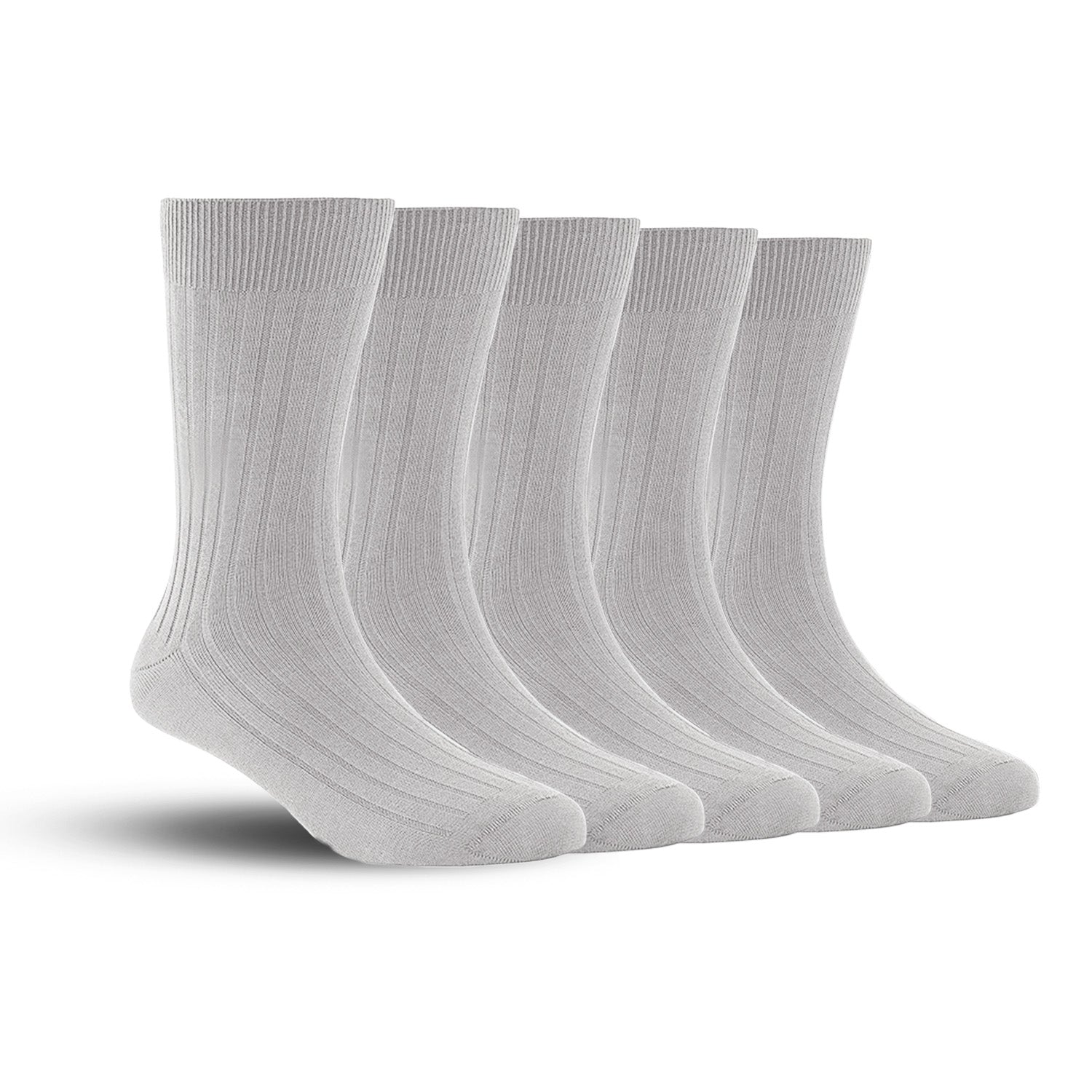 Bamboo Formal Ribbed Socks For Men | Calf Length | Smell Free & Breathable | Cushioned Base & Anti Bacterial | Softer Than Cotton Socks | Pack Of 5