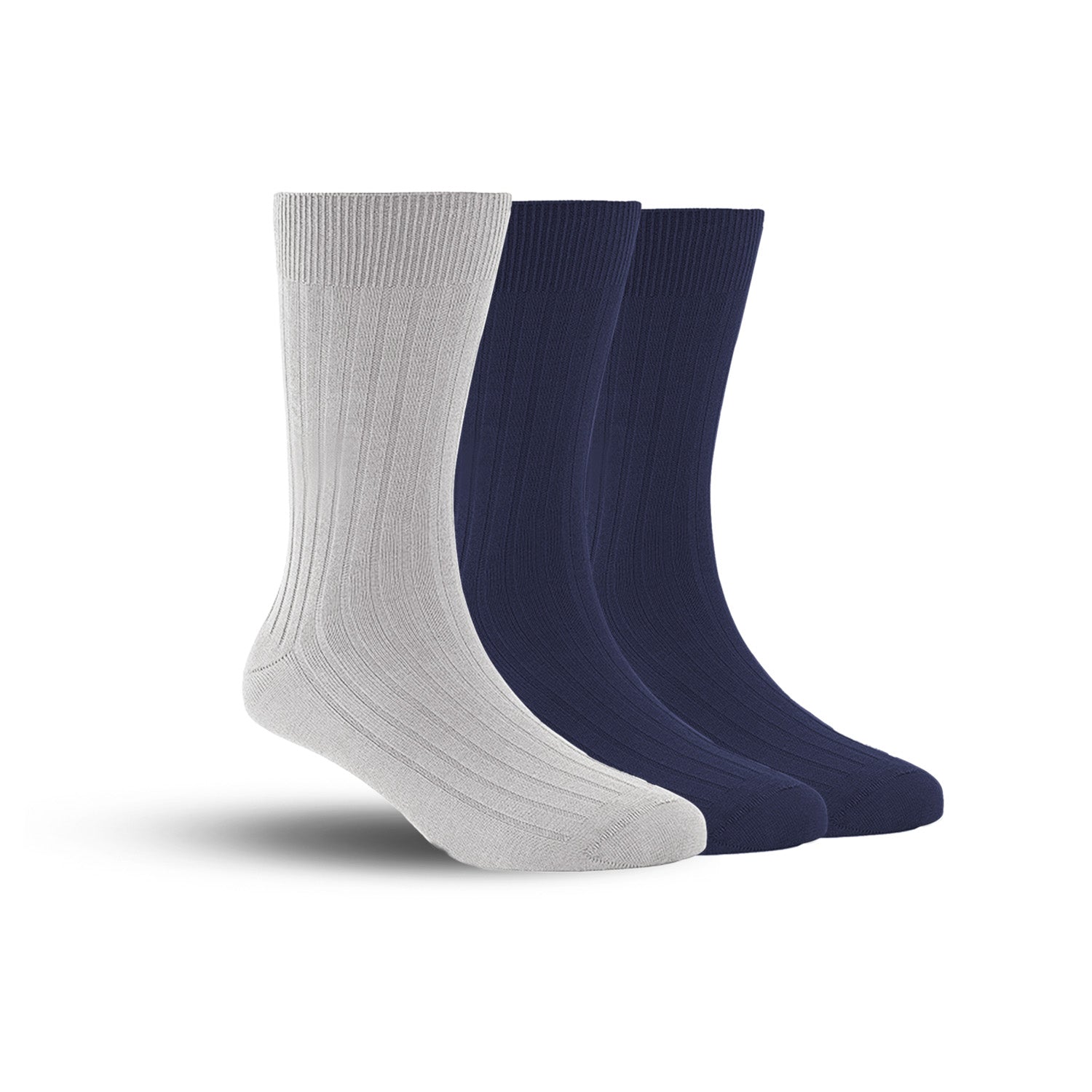 Bamboo Formal Ribbed Socks For Men | Calf Length | Smell Free & Breathable | Cushioned Base & Anti Bacterial | Softer Than Cotton Socks | Multicolor | Pack Of 3