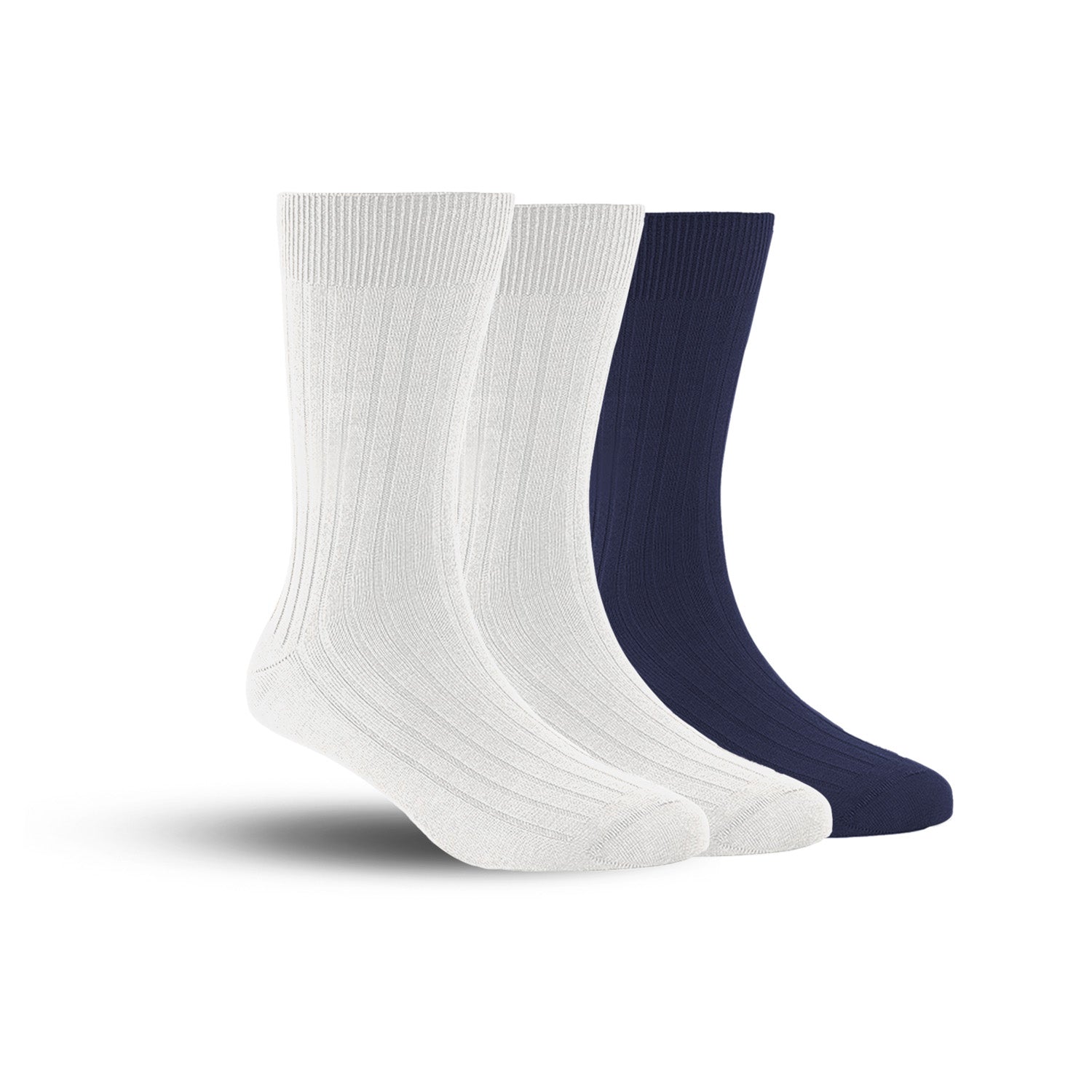 Bamboo Formal Ribbed Socks For Men | Calf Length | Smell Free & Breathable | Cushioned Base & Anti Bacterial | Softer Than Cotton Socks | Multicolor | Pack Of 3