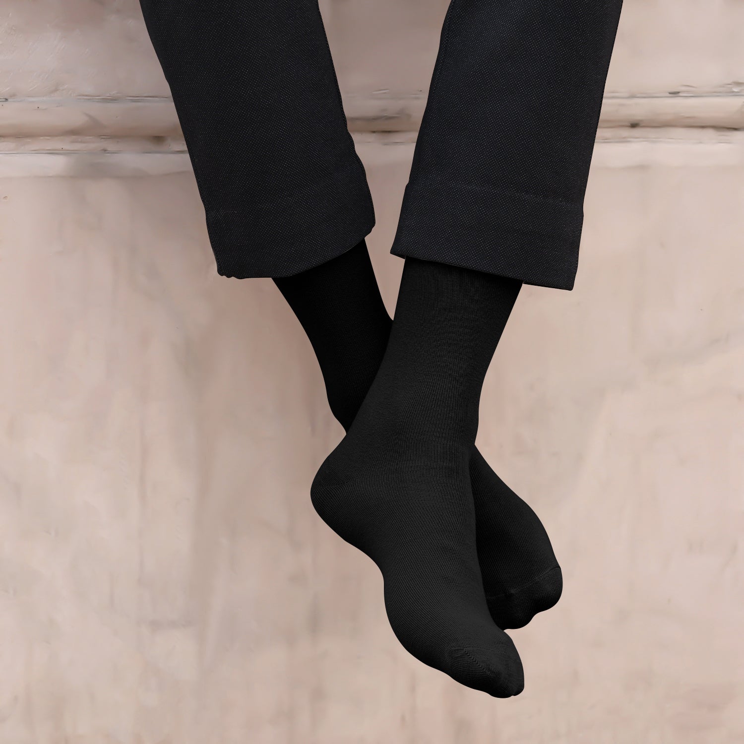 Footprints Bamboo Formal Socks For Men | Calf Length | Anti- Odour & Breathable | Anti Bacterial | Softer Than Cotton Socks | Pack Of 2