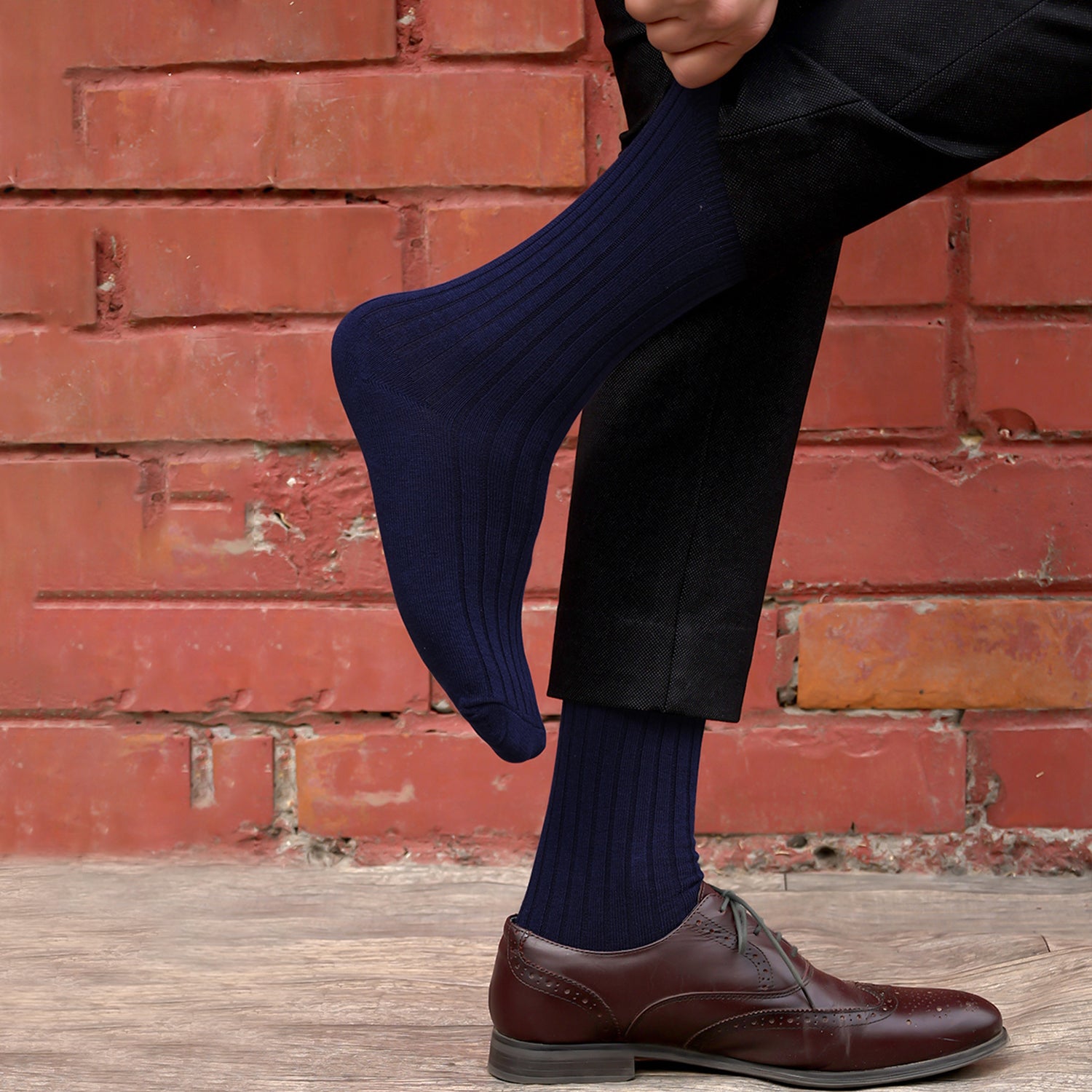 Bamboo Formal Ribbed Socks For Men | Calf Length | Smell Free & Breathable | Cushioned Base & Anti Bacterial | Softer Than Cotton Socks | Grey, White, Navy Blue | Pack Of 3