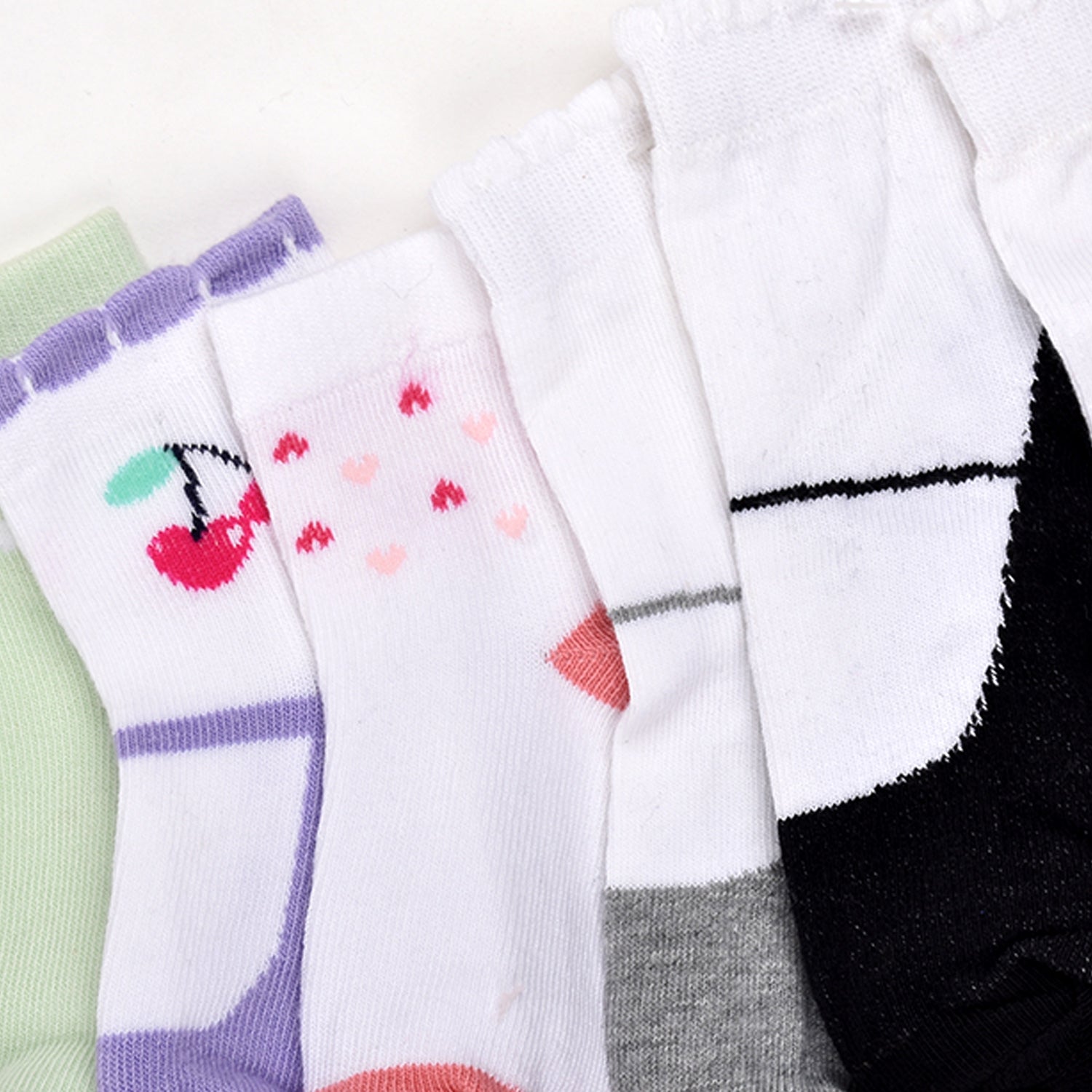 Footprints Super Soft Organic Cotton Kids Socks -Fold & Strawberry|12-24 Months|-Pack of 6