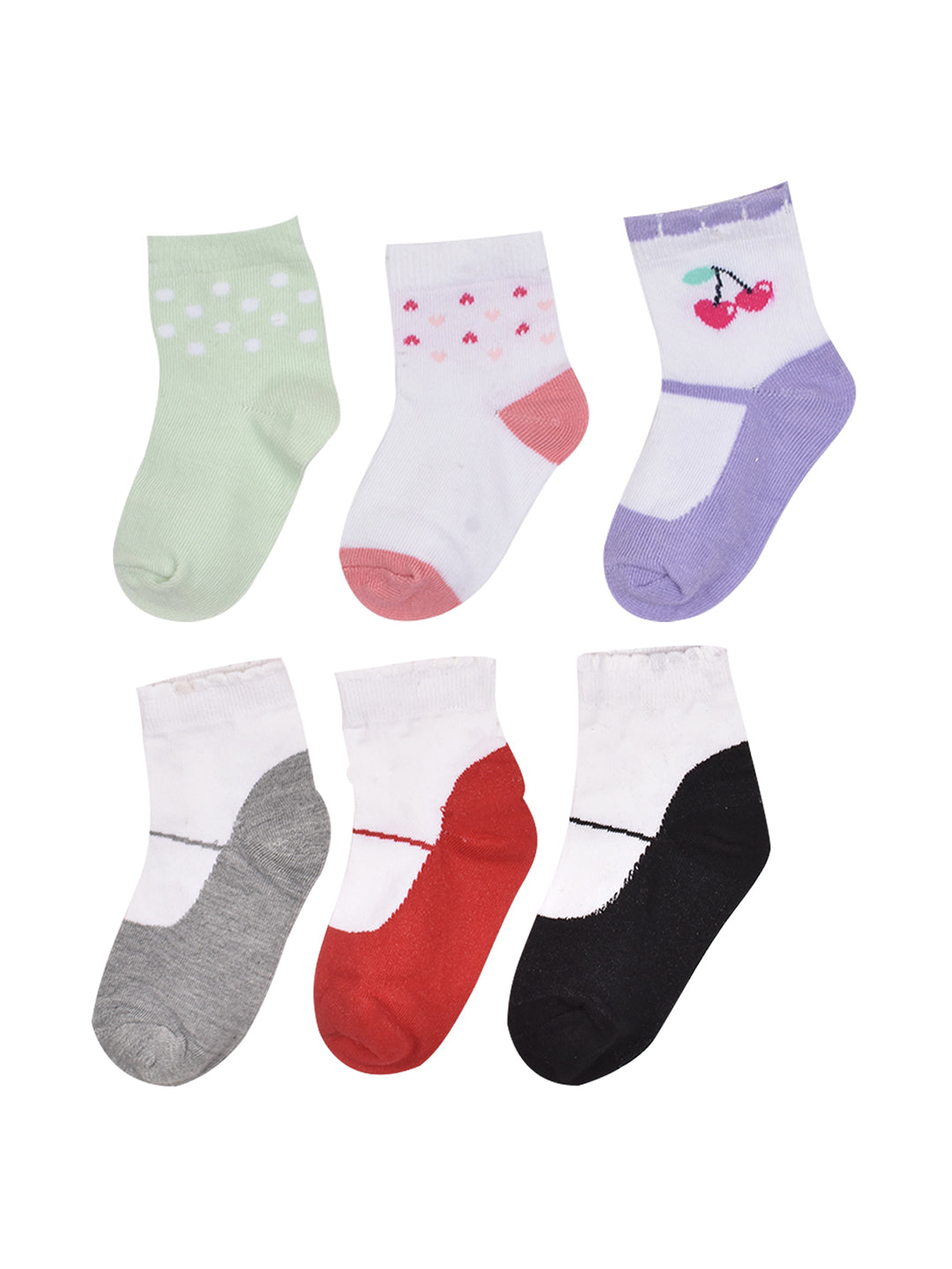 Footprints Super Soft Organic Cotton Kids Socks -Fold & Strawberry|12-24 Months|-Pack of 6