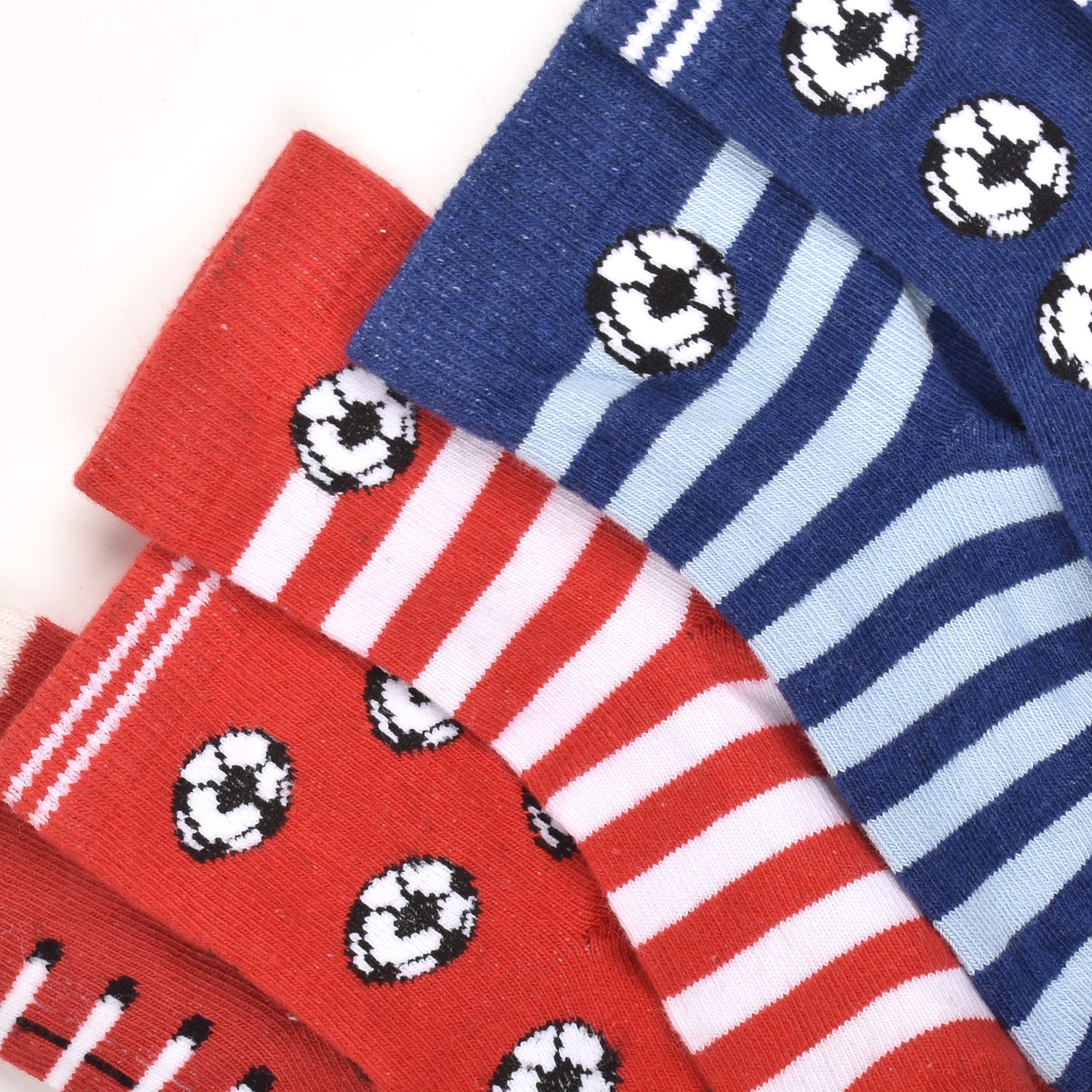 Footprints Super Soft Organic Cotton Kids Socks-Blue Baseball & Red Baseball |12-24 Months|-Pack of 6