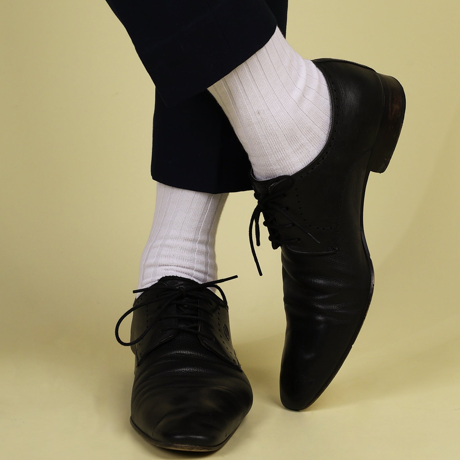 Bamboo Formal Ribbed Socks For Men | Calf Length | Smell Free & Breathable | Cushioned Base & Anti Bacterial | Softer Than Cotton Socks | Black, Grey, White, Navy Blue, Khaki | Pack of 5