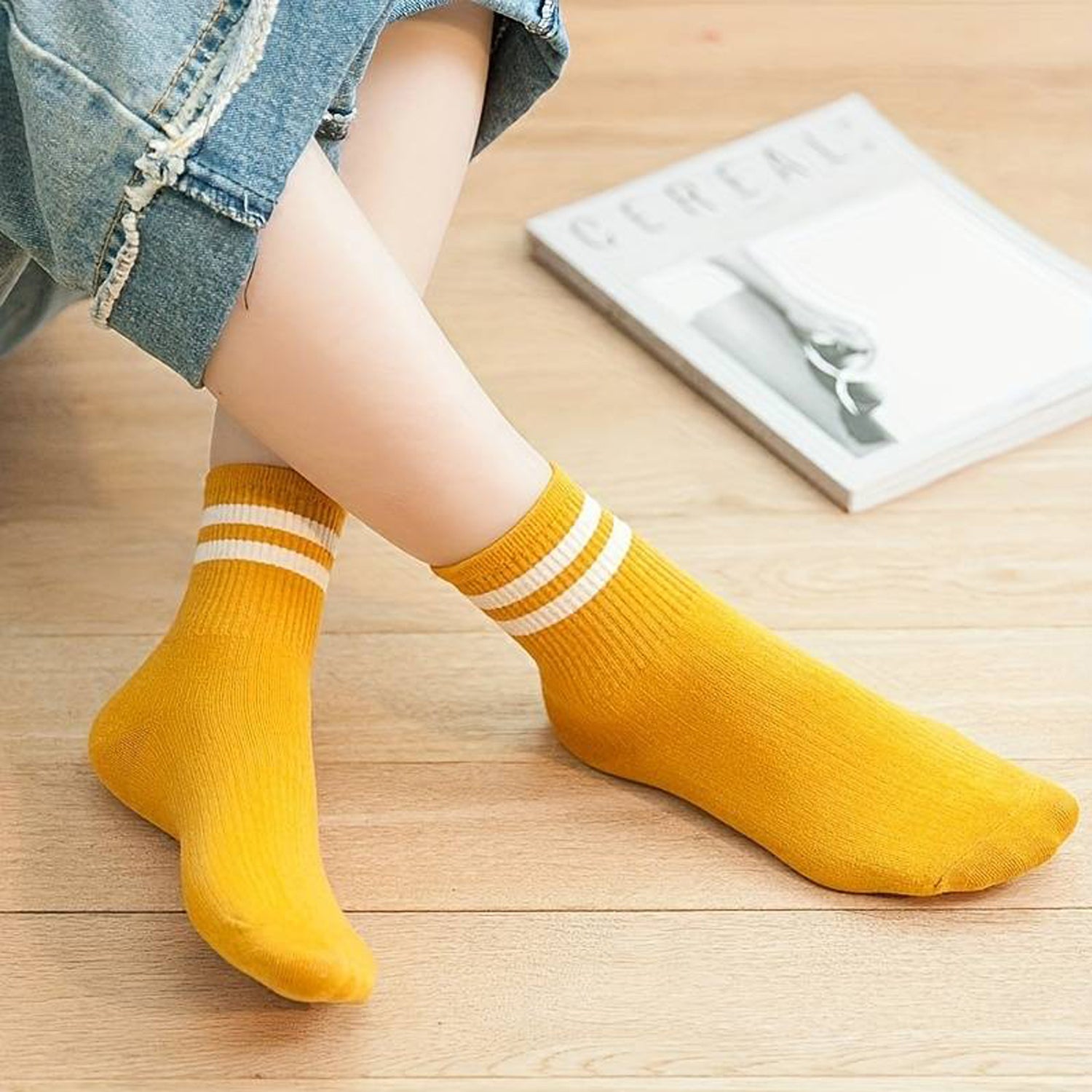 Bamboo Anti-Odour Ribbed Socks for Kids | Anti-Bacterial | Smell Free & Breathable | Hypoallergenic | Moisture-Wicking | Grey, White, Navy Blue, Yellow & Black | Pack of 5
