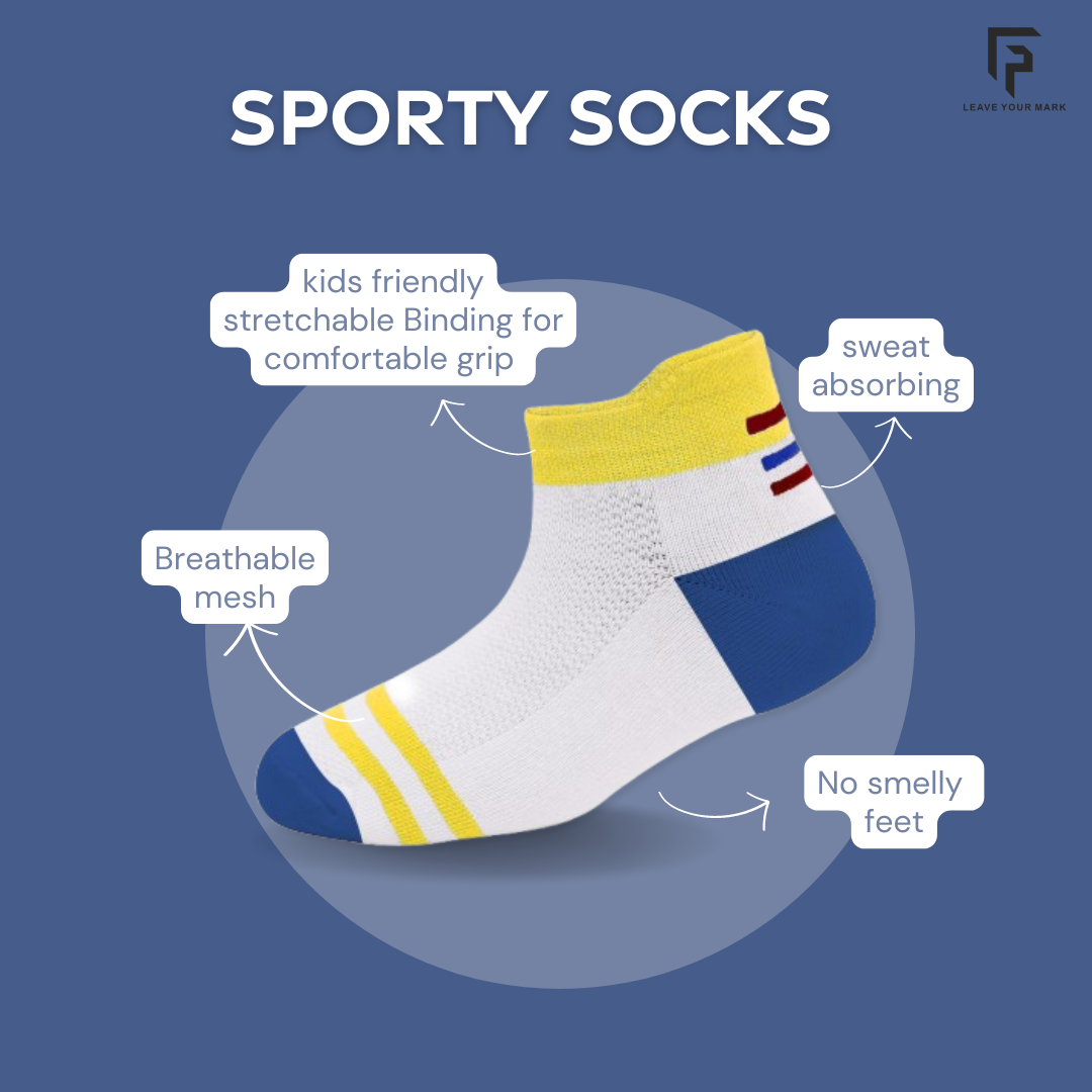 Anti-Odor Bamboo Ankle Socks for Kids | Smell Free & Breathable | Anti-Bacterial | All- Day Comfort | Multicolor | Pack of 5