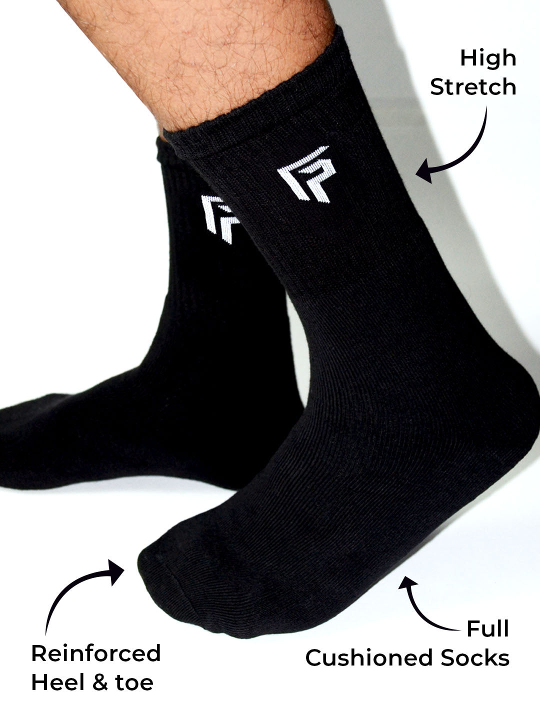 Organic Cotton & Bamboo Men Sports Terry Socks - Black, Grey Combo - Pack of 5