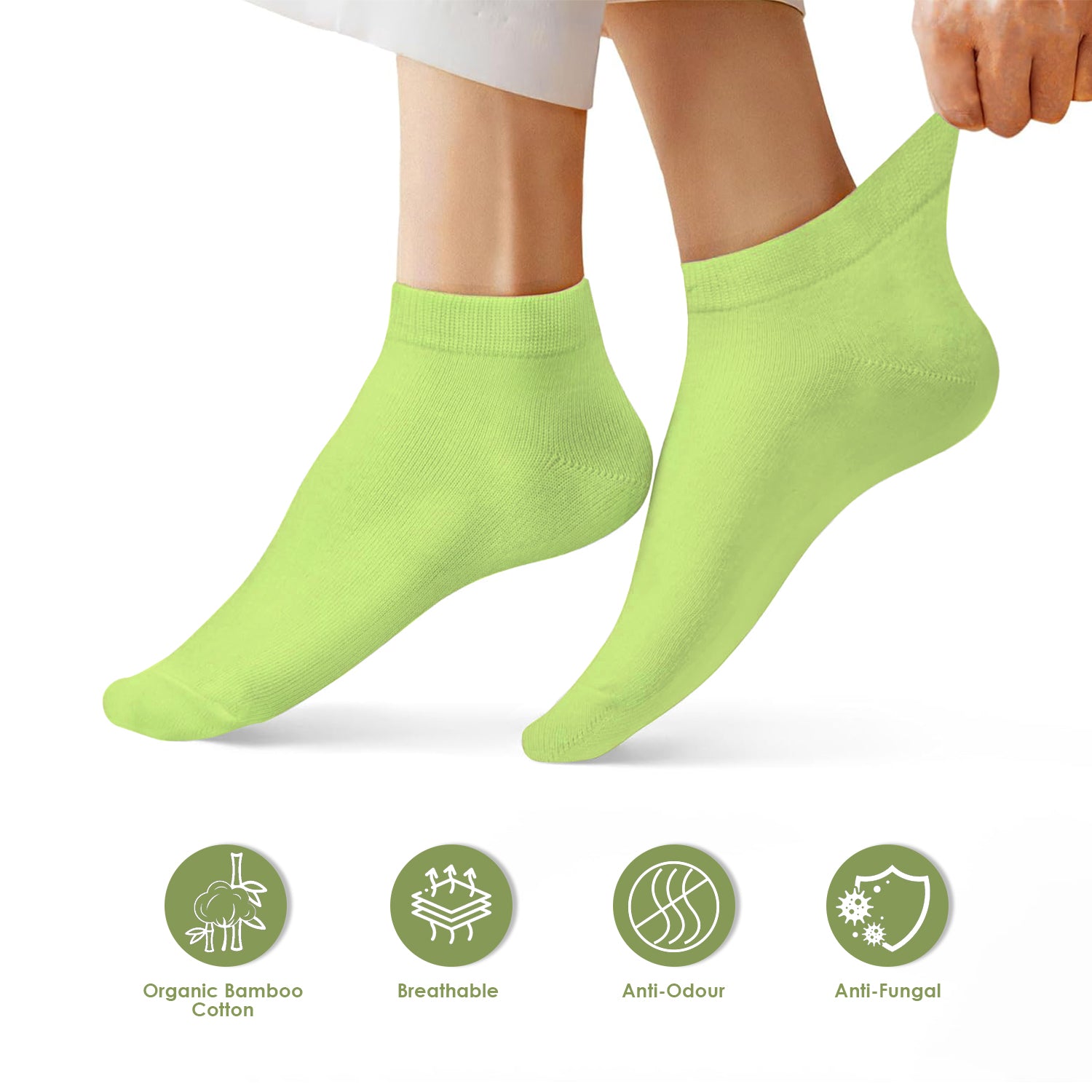 Bamboo Ankle Casual Socks | Odor-Free & Breathable | Extra soft | Anti-bacterial | Sports Hiking Casual Wear Running Socks for Women | Red, Pink, Green, Brown & Yellow | Pack of 5