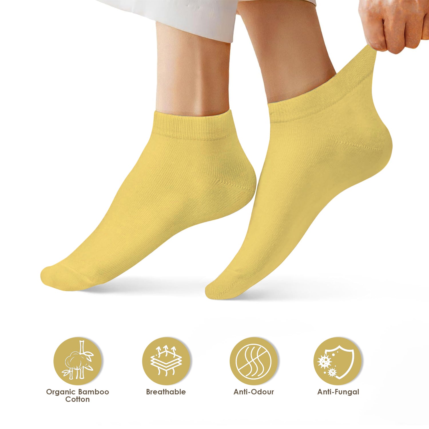 Bamboo Ankle Casual Socks | Odor-Free & Breathable | Extra soft | Anti-bacterial | Sports Hiking Casual Wear Running Socks for Women | Multicolor | Pack of 3