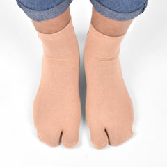 Organic Cotton Women Thumb Socks | Beige | Pack of 3