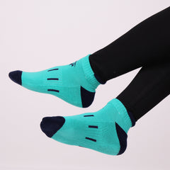 Bamboo Sports Socks for Women | Ankle Terry | Anti Odour & Breathable | Cushioned Base & Anti-Bacterial | Softer than Cotton Socks | Pack Of 2 | Blue & Green