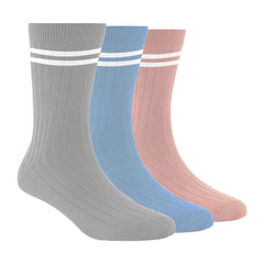 Bamboo Anti-Odour Ribbed Socks for Kids| Anti-Bacterial | Smell Free & Breathable | Hypoallergenic | Moisture-Wicking | Multicolor | Pack of 3