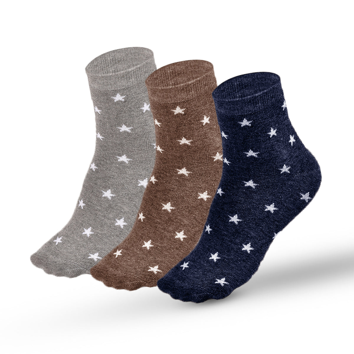 Bamboo Socks for Women | Extra Stretchy Socks | Smell Free & Breathable | Cushioned Base & Anti-Bacterial | Ideal for Jogging, Yoga, Office and Home | Star | Pack of 3