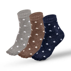 Organic Cotton Bamboo Socks for Kids | Ultra Soft Unisex Kids Socks | Cushioned Base & Comfort Fit | Anti Bacterial & Odour Free | Star | Pack of 3